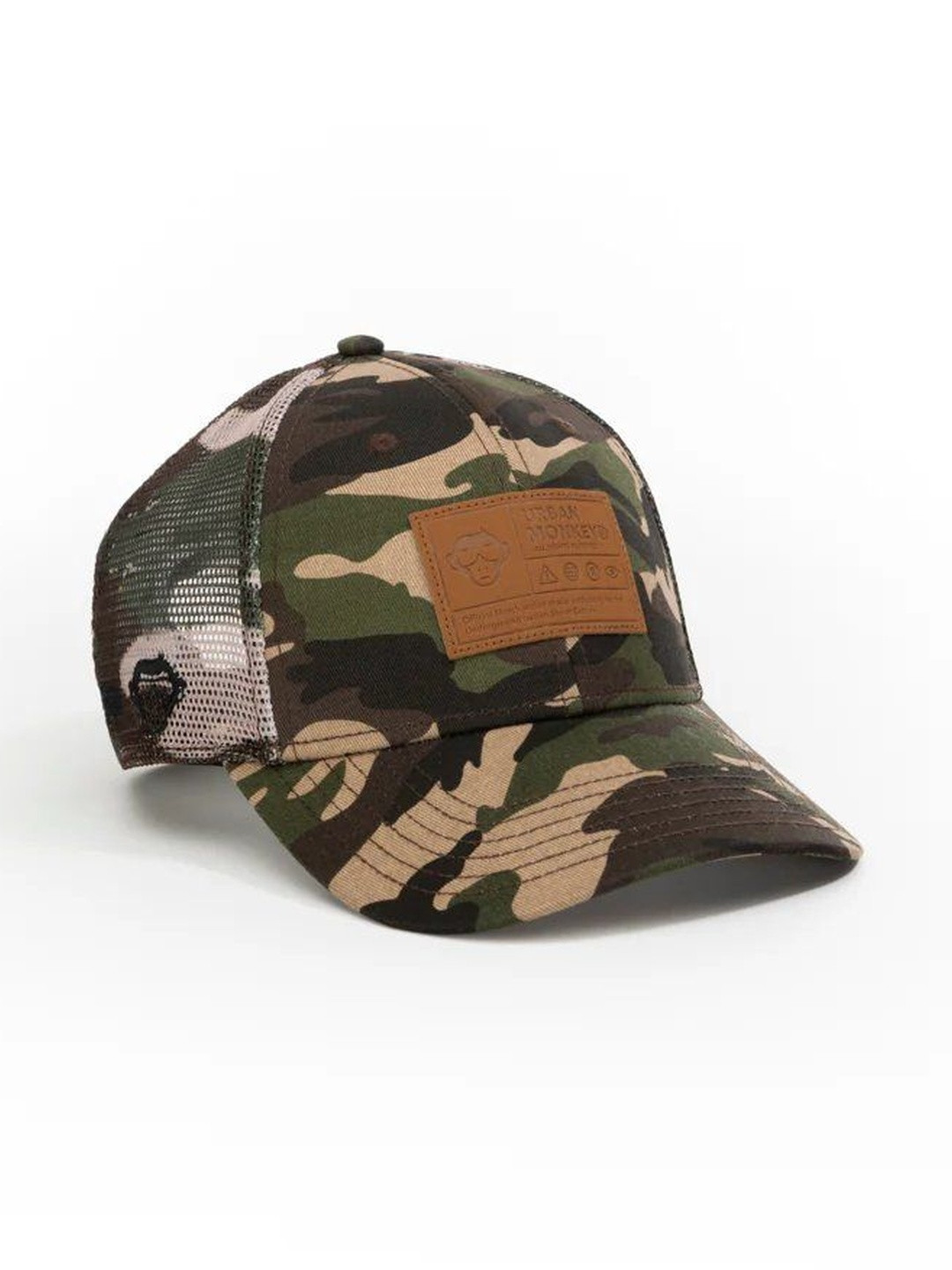 Urban Monkey Task Force Brown Colourblocked Cotton Baseball Cap