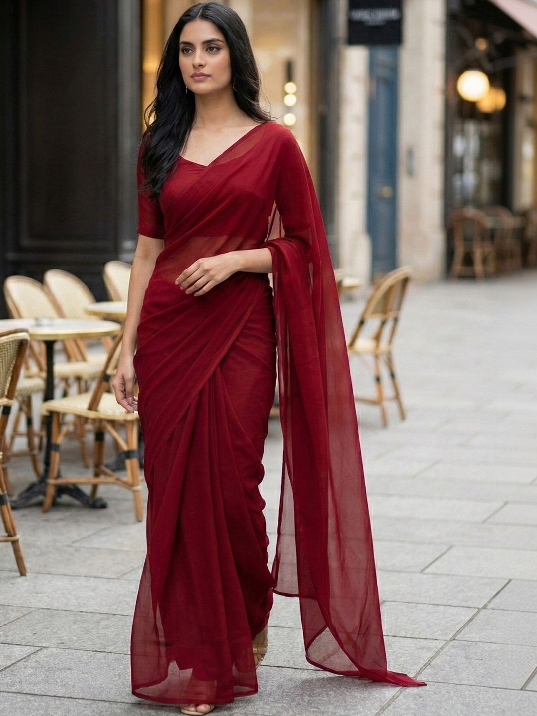Varutex New Poly Georgette Sarees