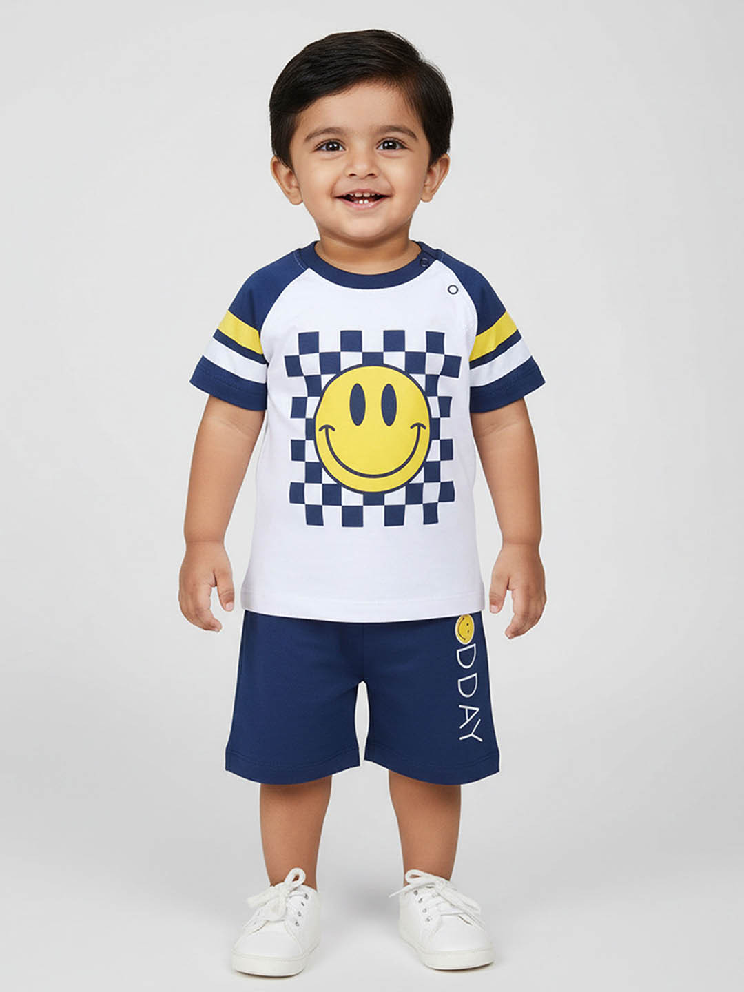 YK X Tinyo Infant Boys Printed Pure Cotton T-shirt with Shorts