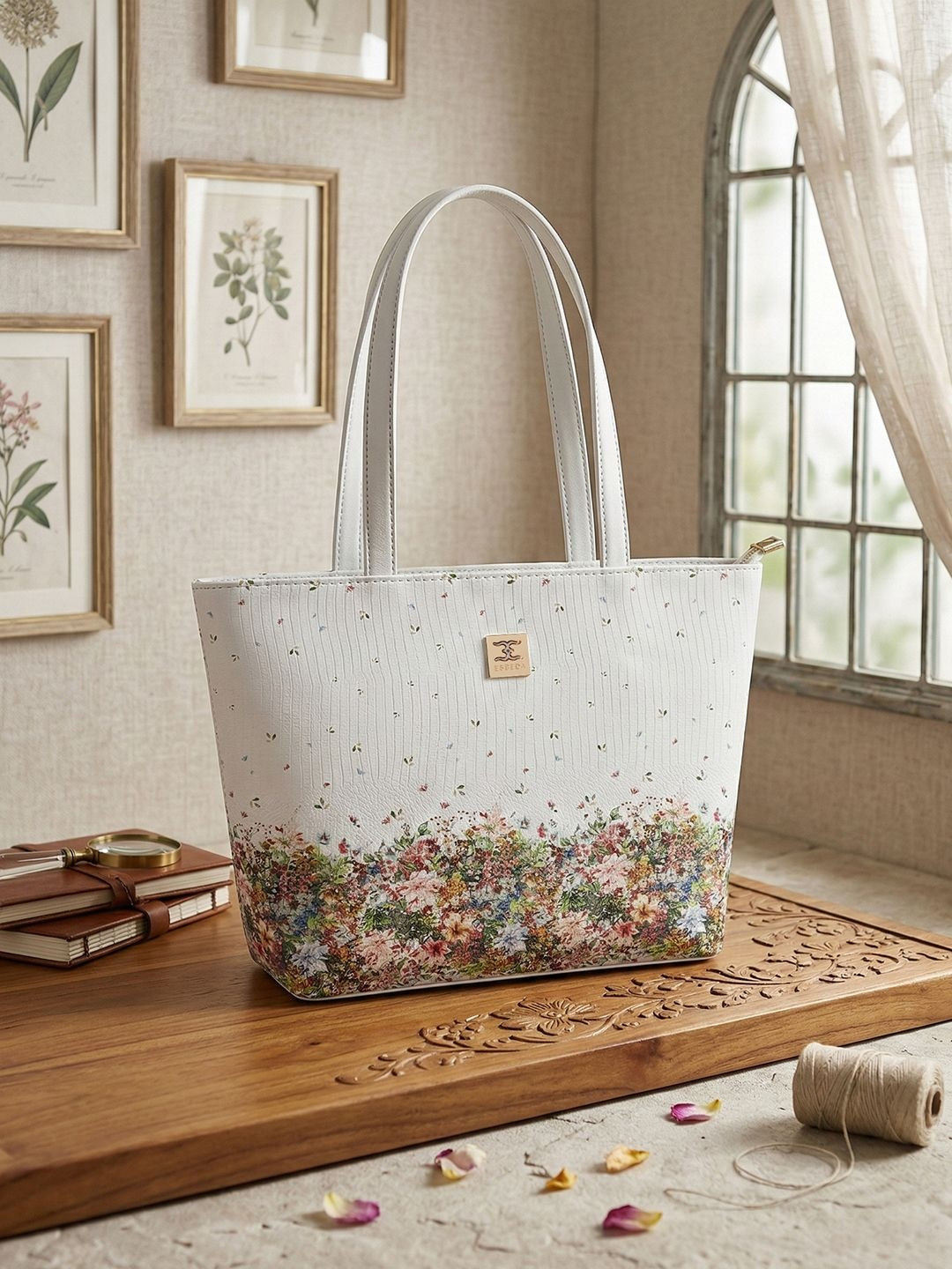 ESBEDA Floral Printed PU Shopper Tote Bag