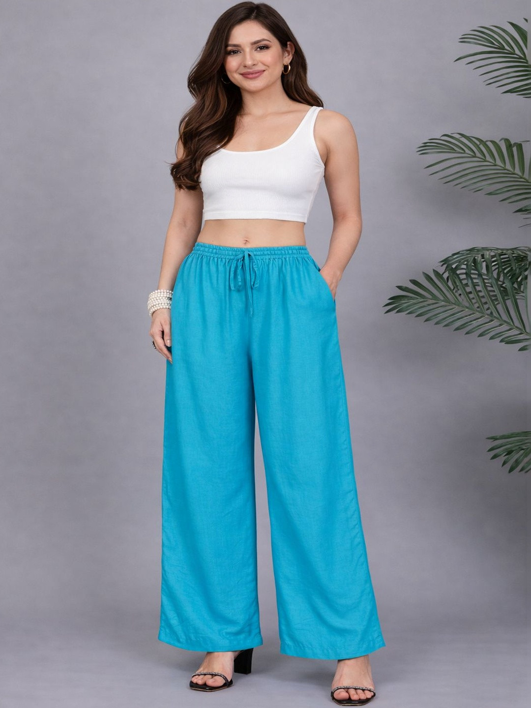 Jinfo Women Flared Ethnic Palazzos
