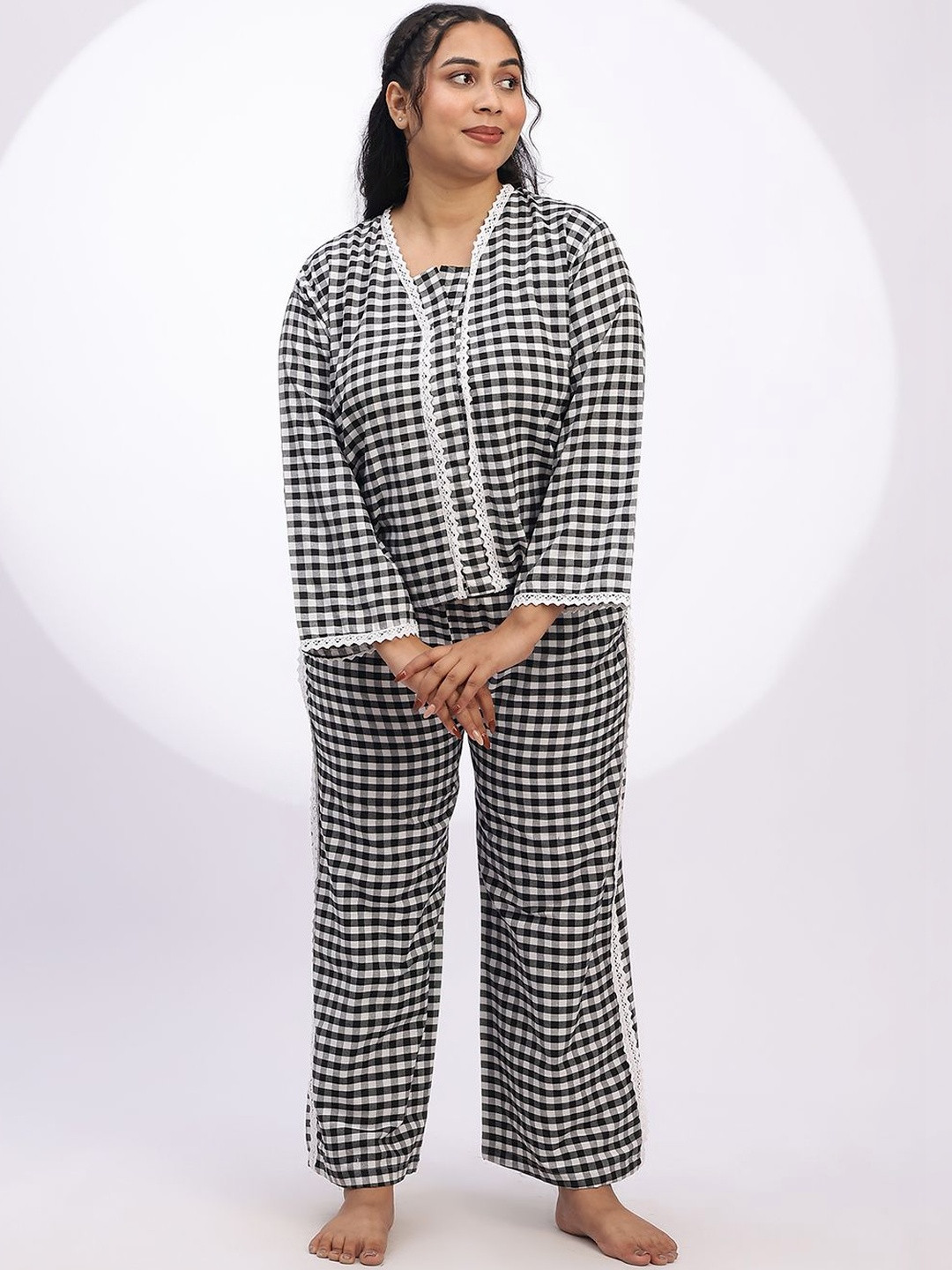 Sztori Women Checked Night suit