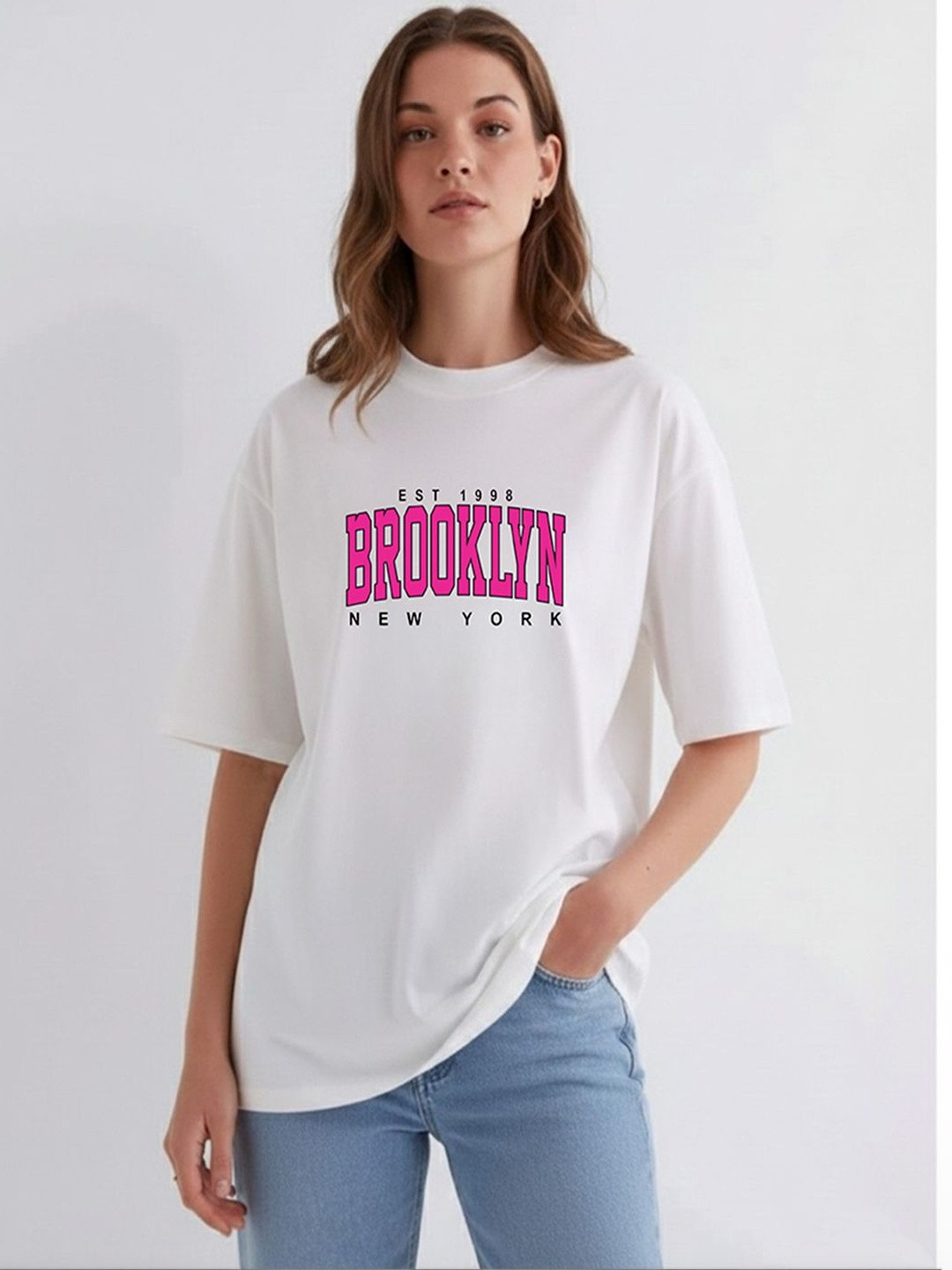 COLORCART Women Graphic Printed Oversized T-shirt