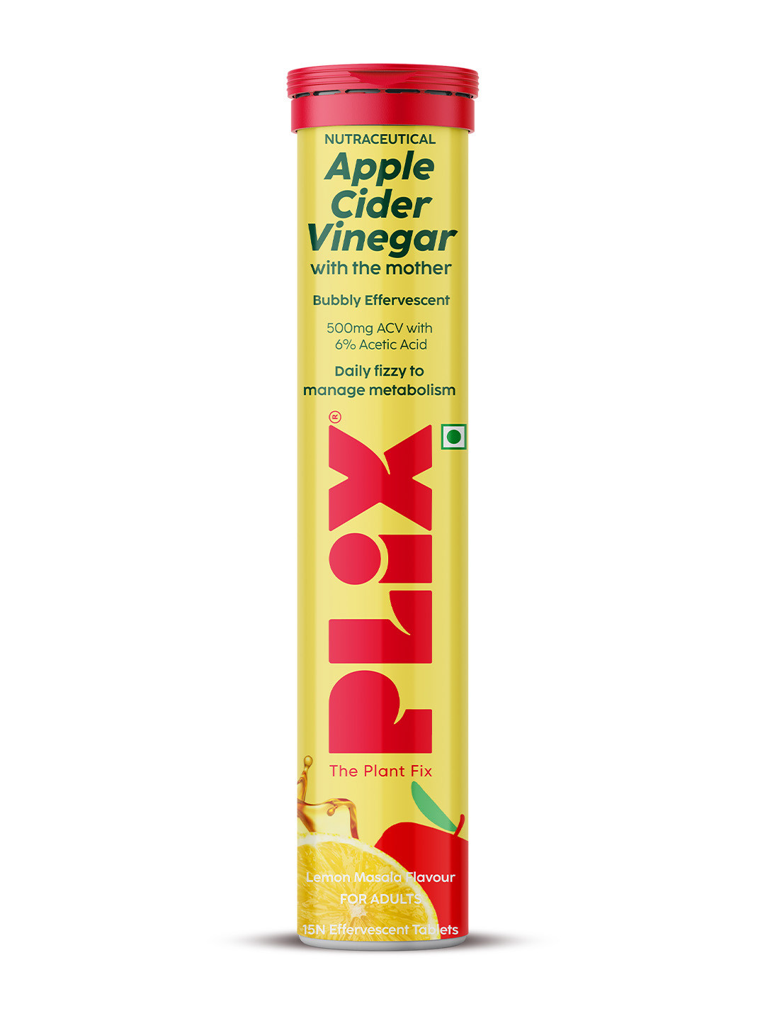 PLIX THE PLANT FIX Set of 4 Lemon Masala Apple Cider Vinegar Tablet - 15 Tabs