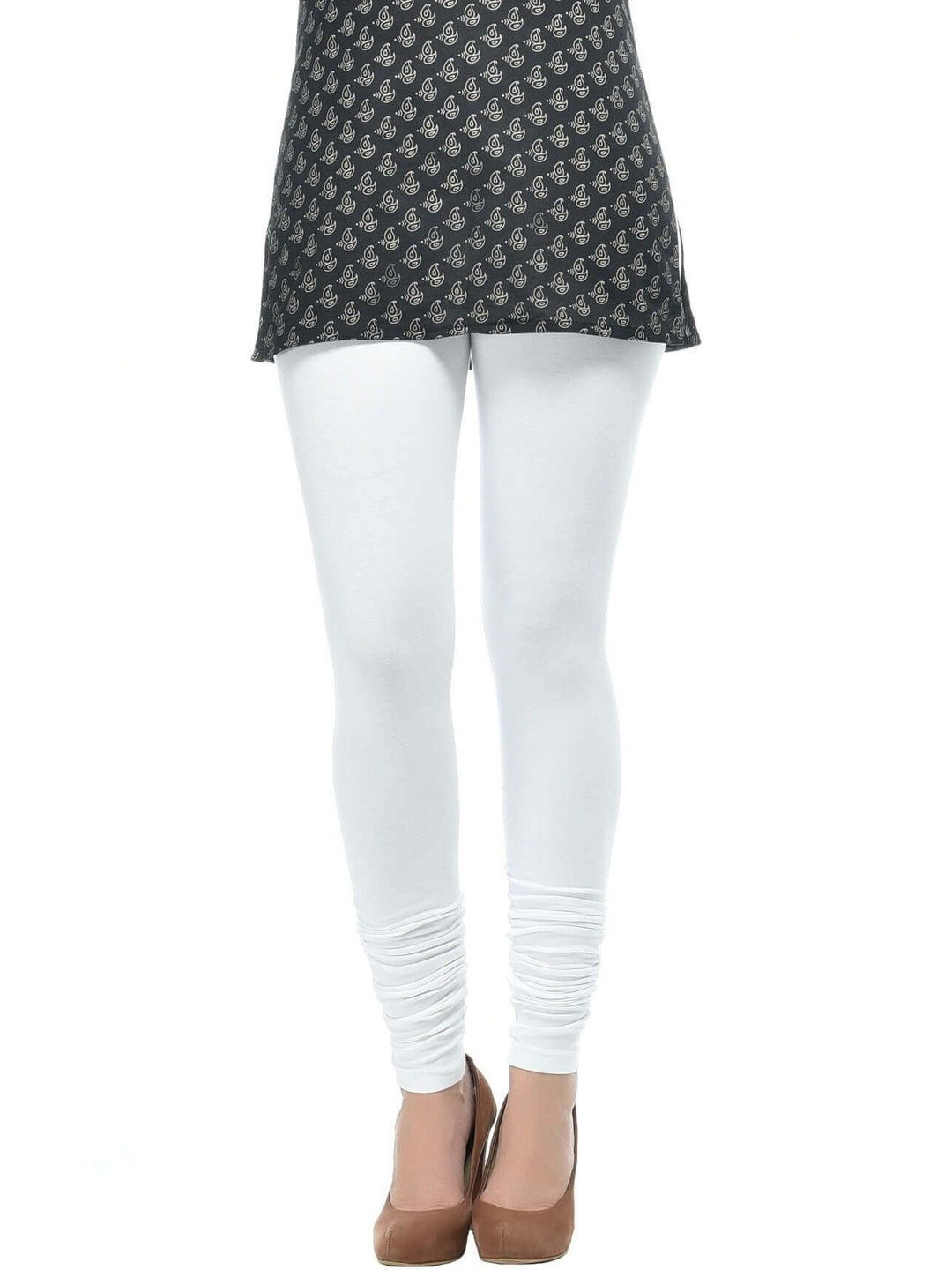 Frenchtrendz Women Cotton Blend Solid Churidar Length Leggings