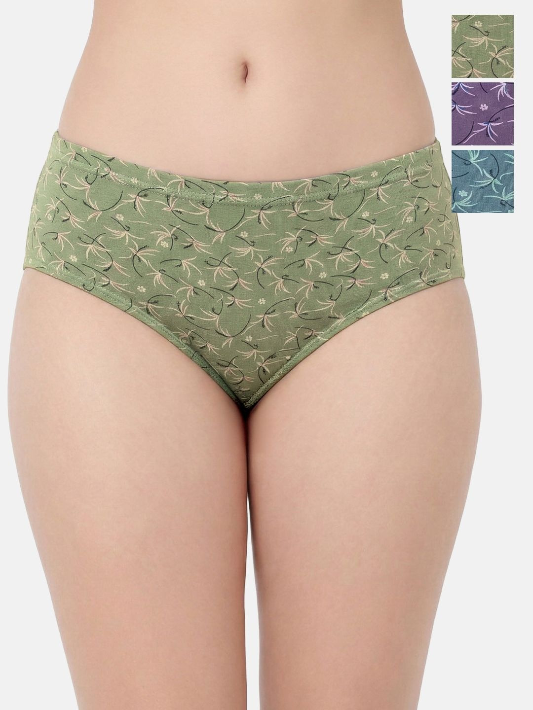 Juliet Women Pack of 3 Printed Cotton Basic Briefs