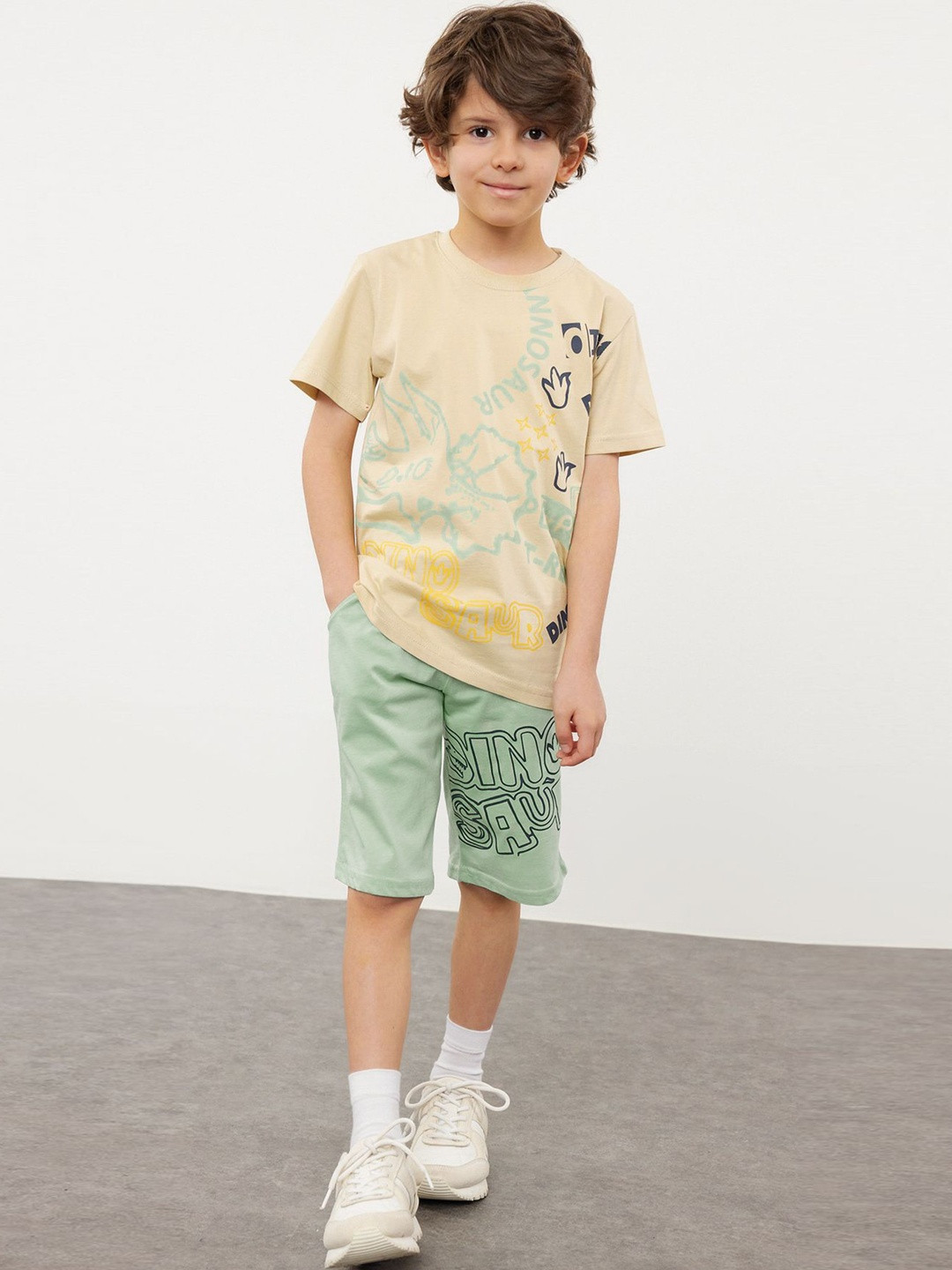 J&JP Boys Printed T-shirt with Shorts