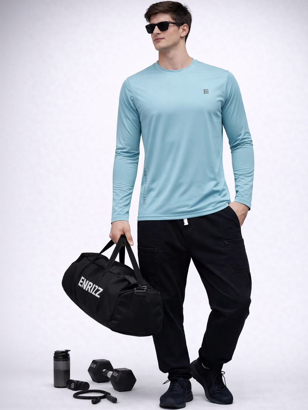 ENRIZZ Men Brand Logo Dri-FIT T-shirt