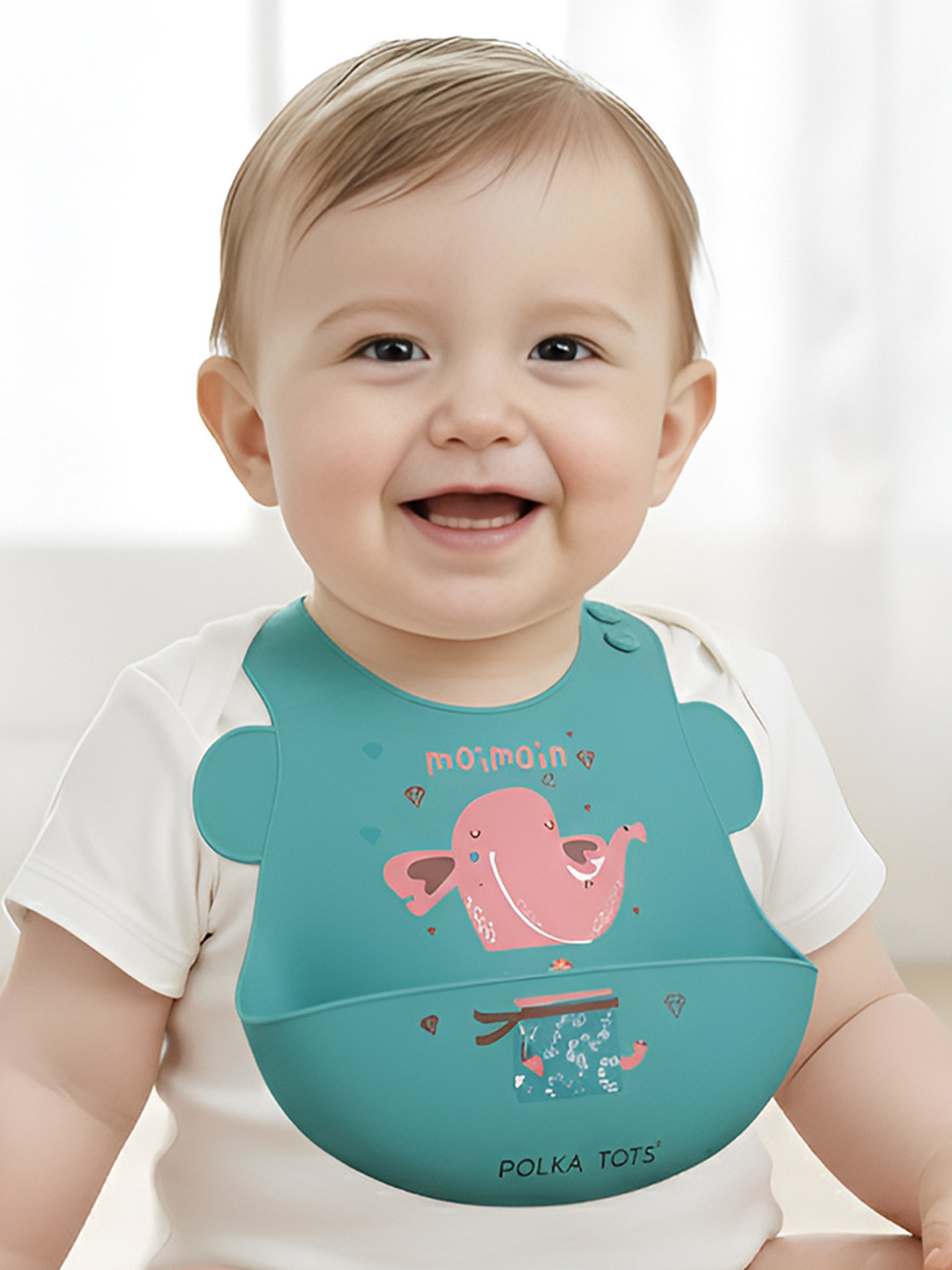 Polka Tots Kids Printed Waterproof Feeding Bibs