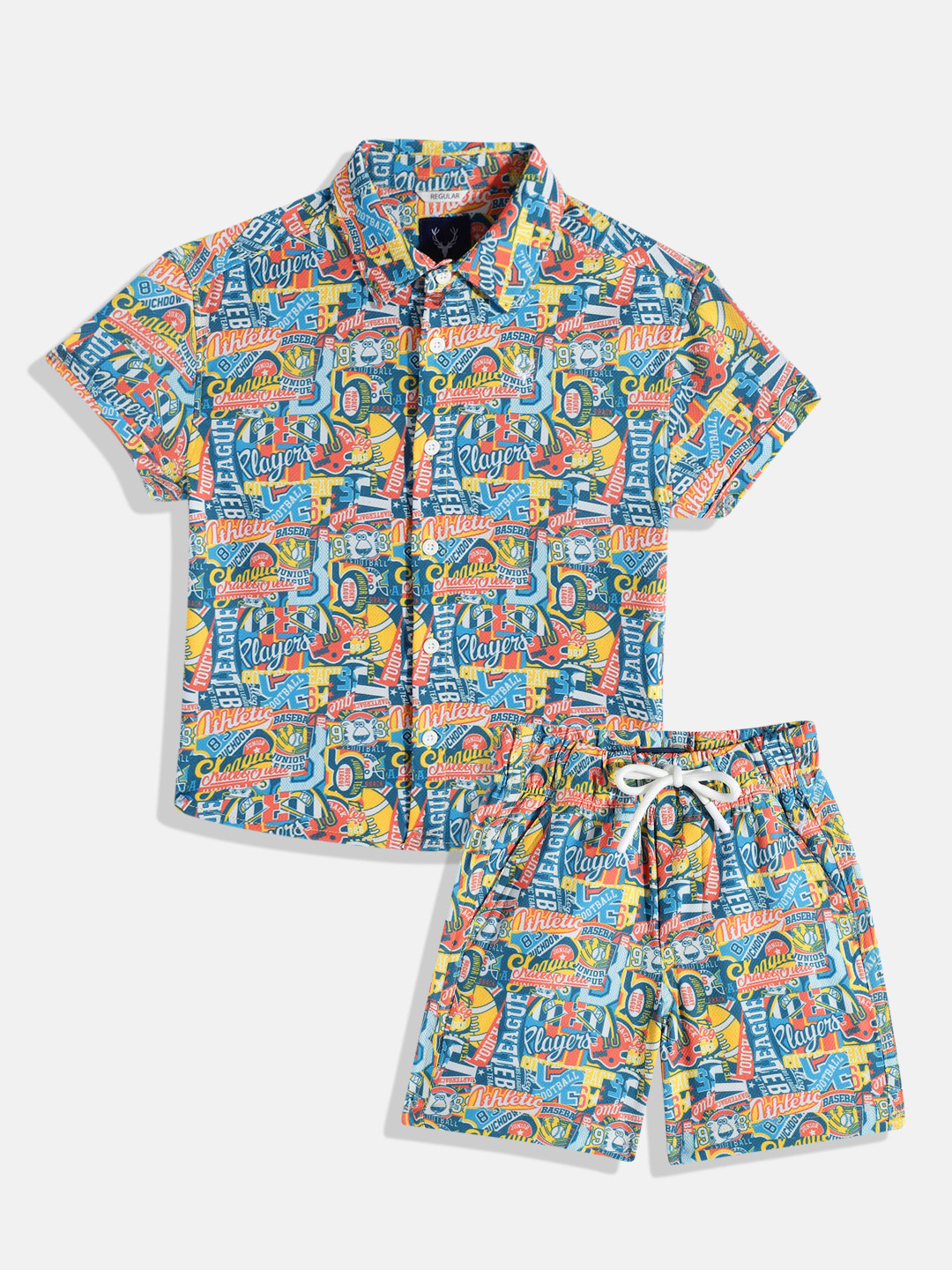 Allen Solly Junior Boys Printed Shirt and Shorts