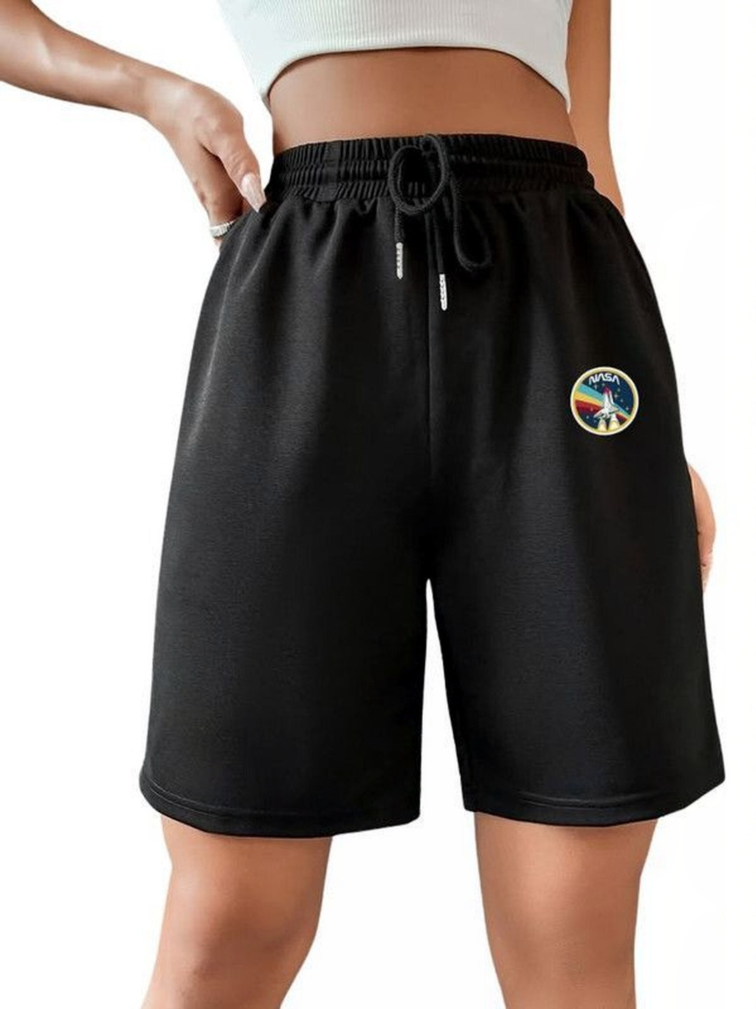 FARICON Women NASA High-Rise Shorts