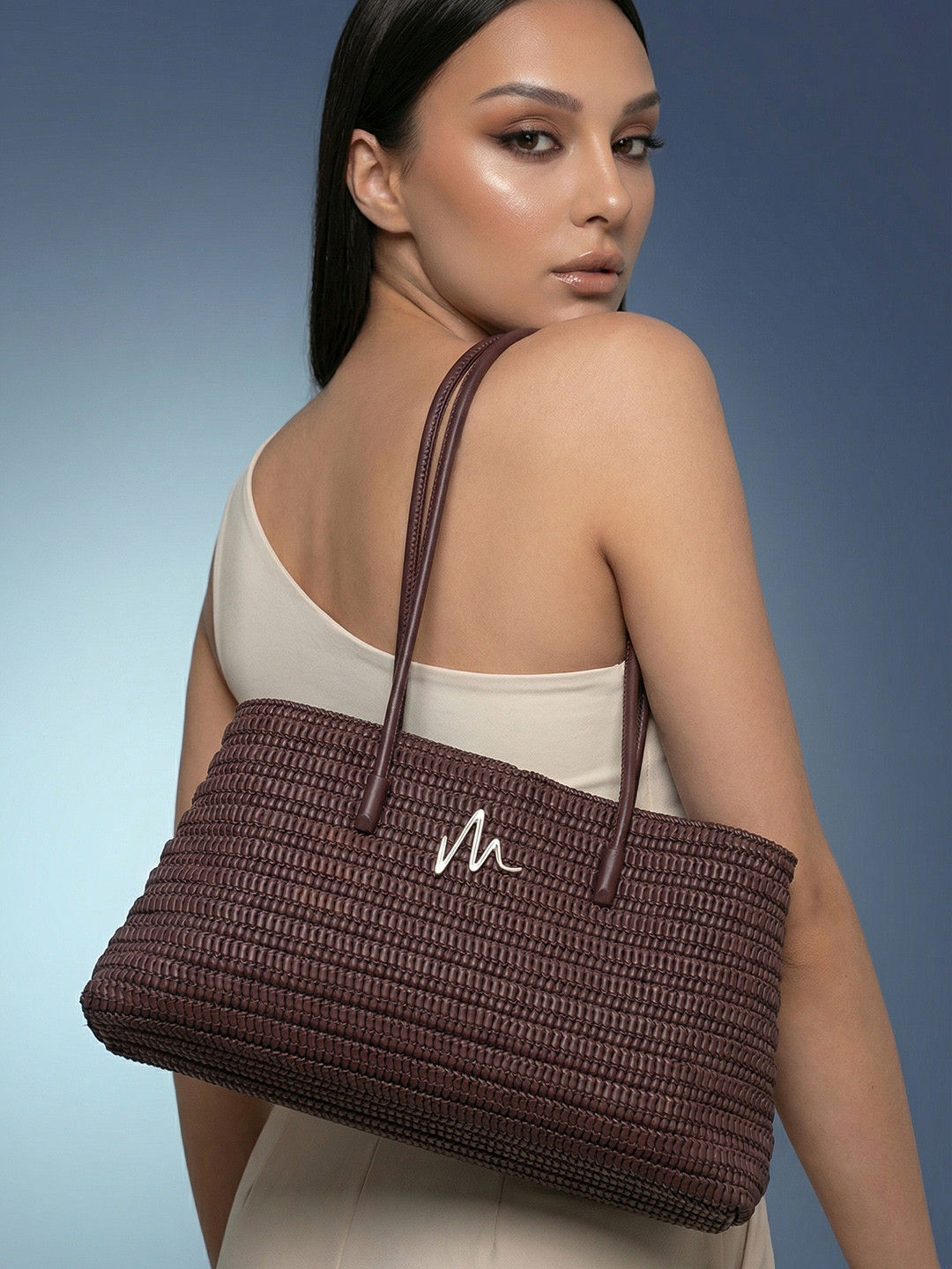 MAEJOY Textured Medium Structured Shoulder Bag