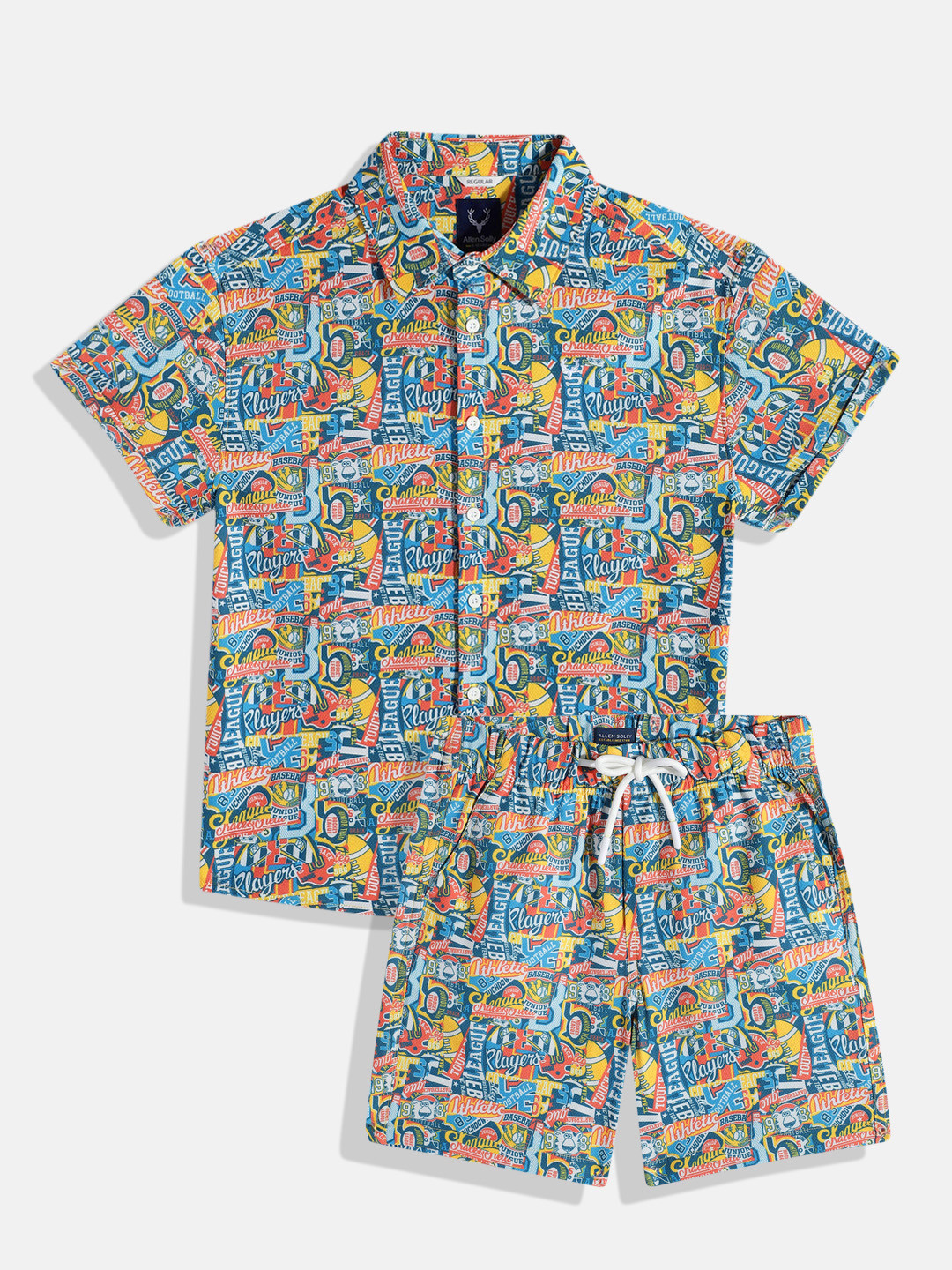 Allen Solly Junior Boys Printed Shirt and Shorts