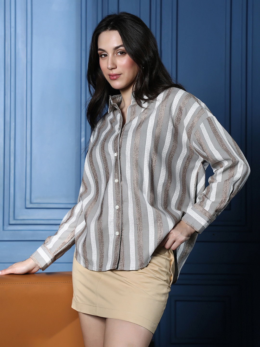 PINACOLADA Women Striped Casual Shirt