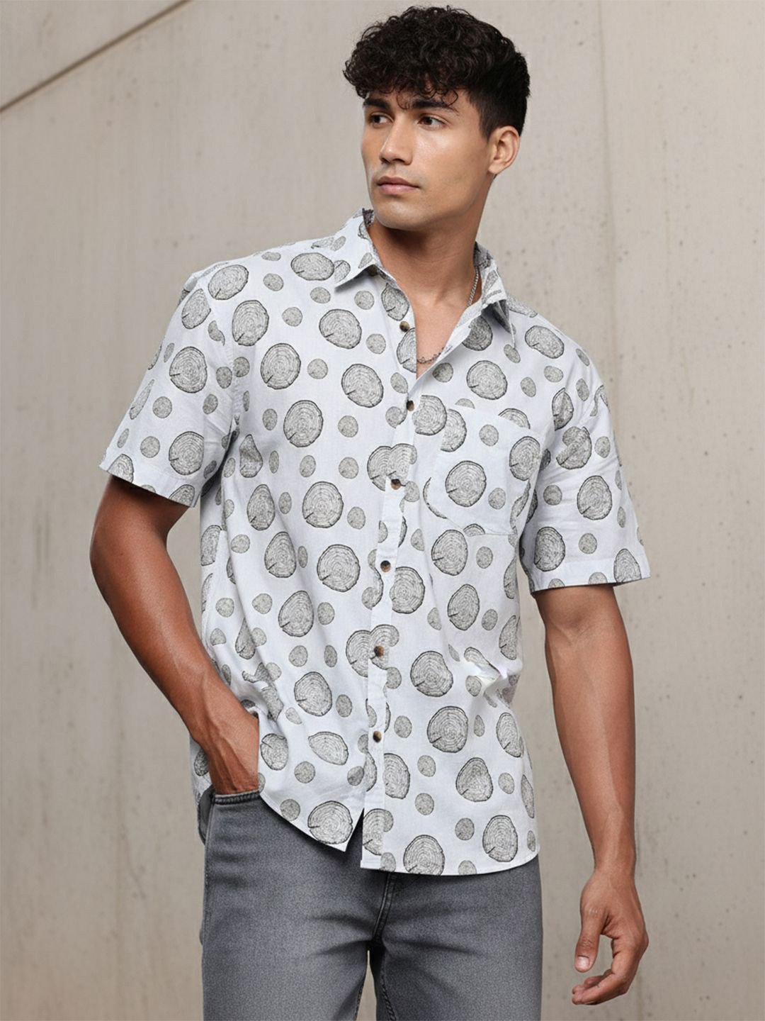 The Roadster Life Co. Pure Cotton Opaque Printed Relaxed Fit Casual Shirt