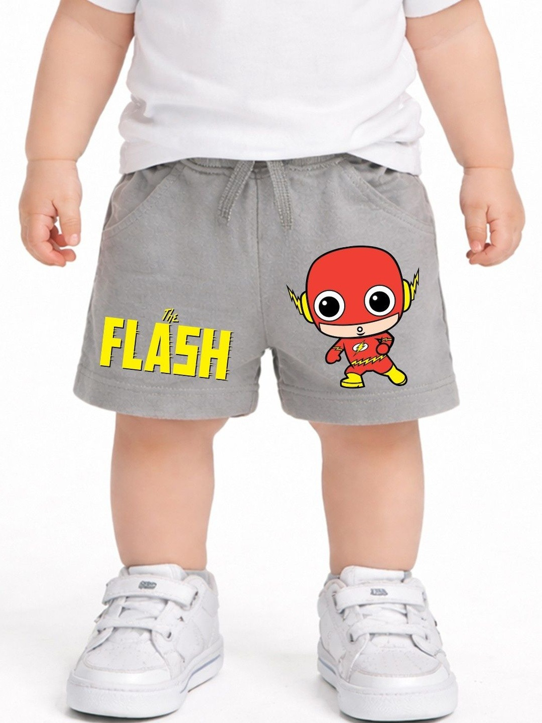 YK X Wildwoods Boys Typography Printed Flash Low-Rise Shorts