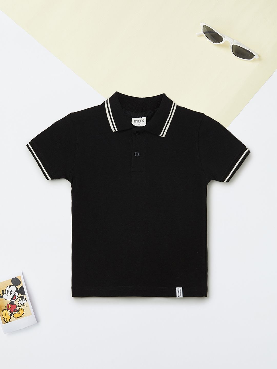 max Boys Long Sleeves Polo Collar Pure Cotton T-shirt