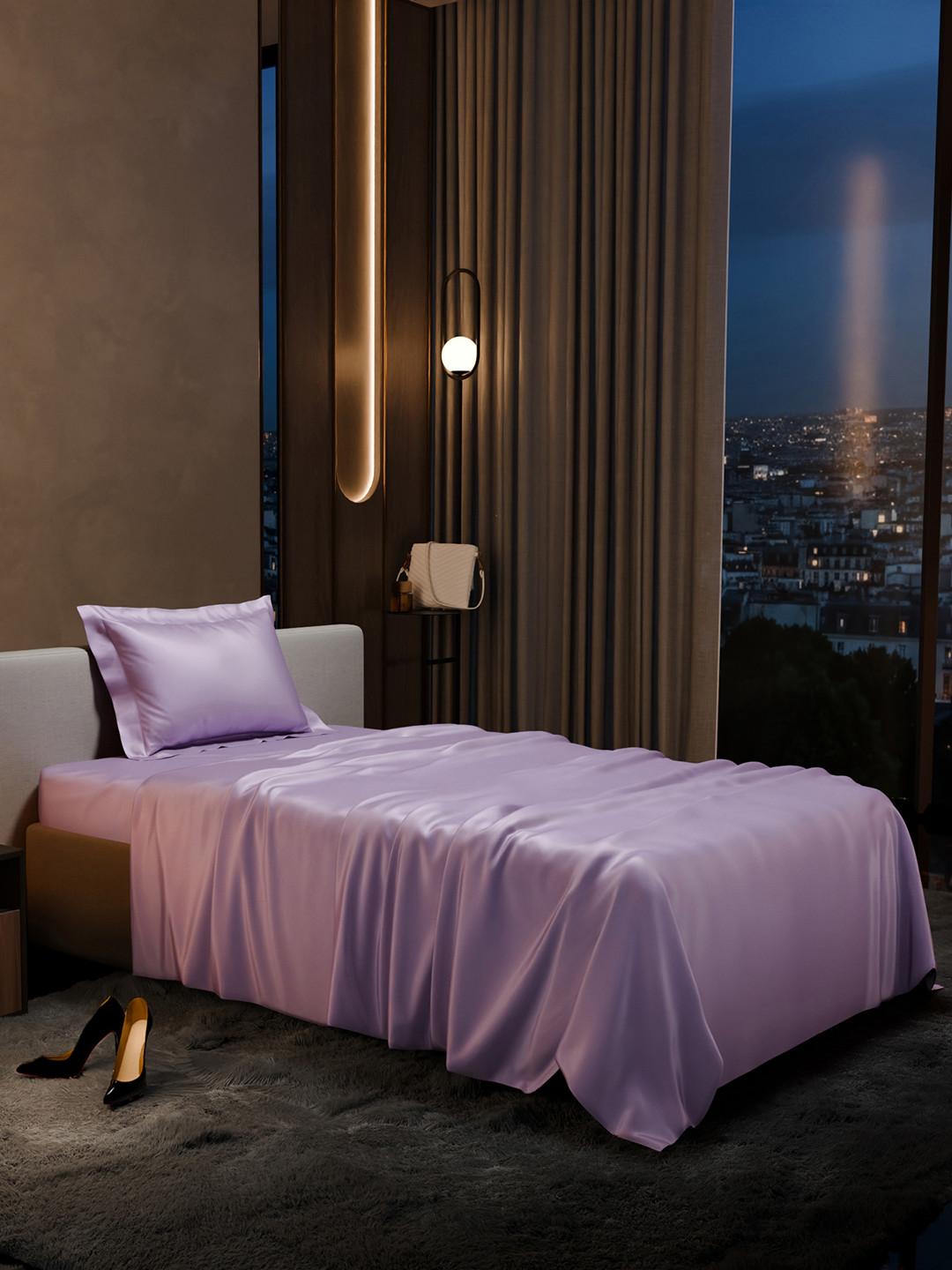 Stoa Paris Date Night Collection 300 TC Single Fine Bedsheet Pillow Cover-90 x 60