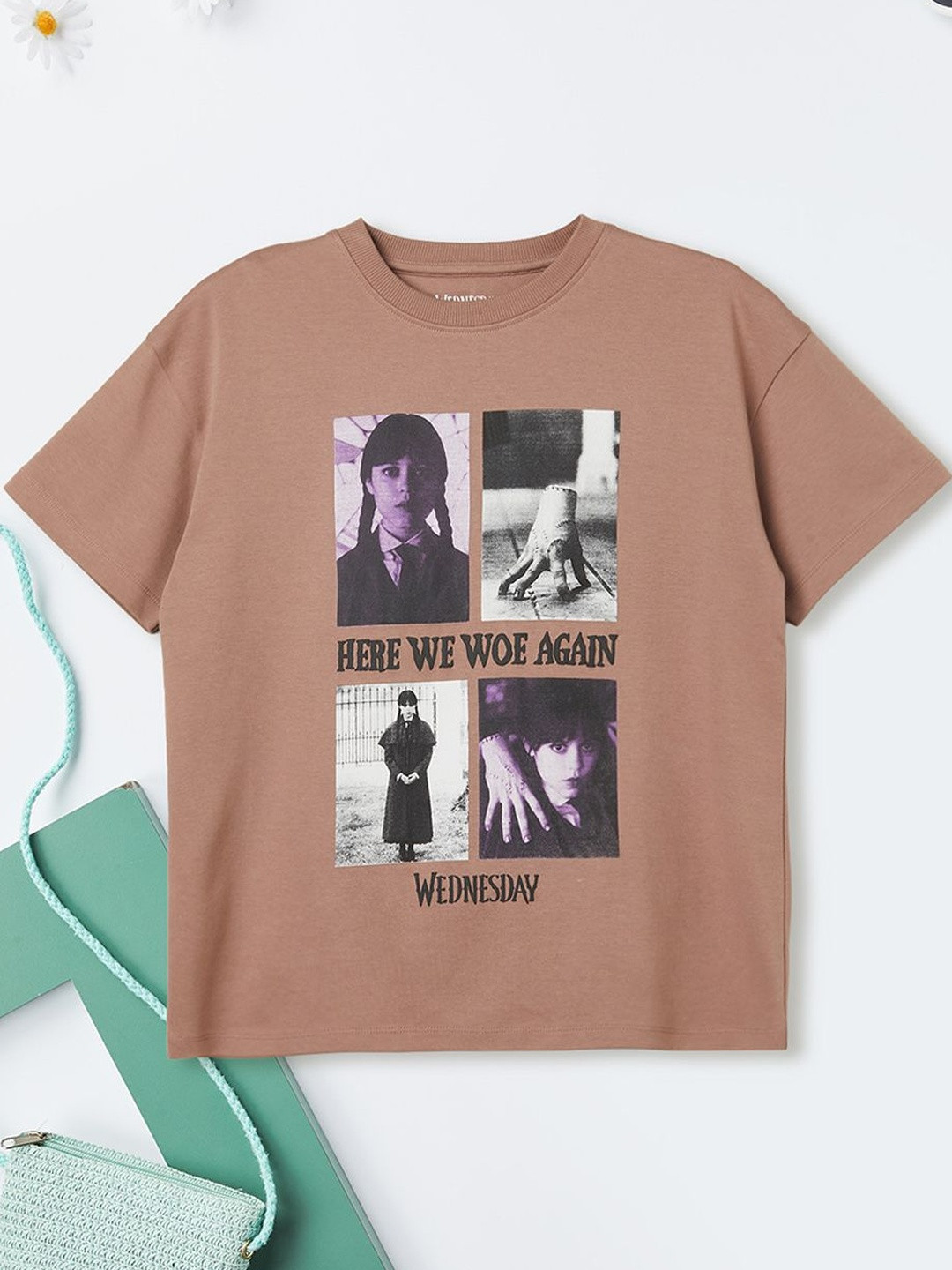 max Girls Wednesday Print Oversized T-shirts