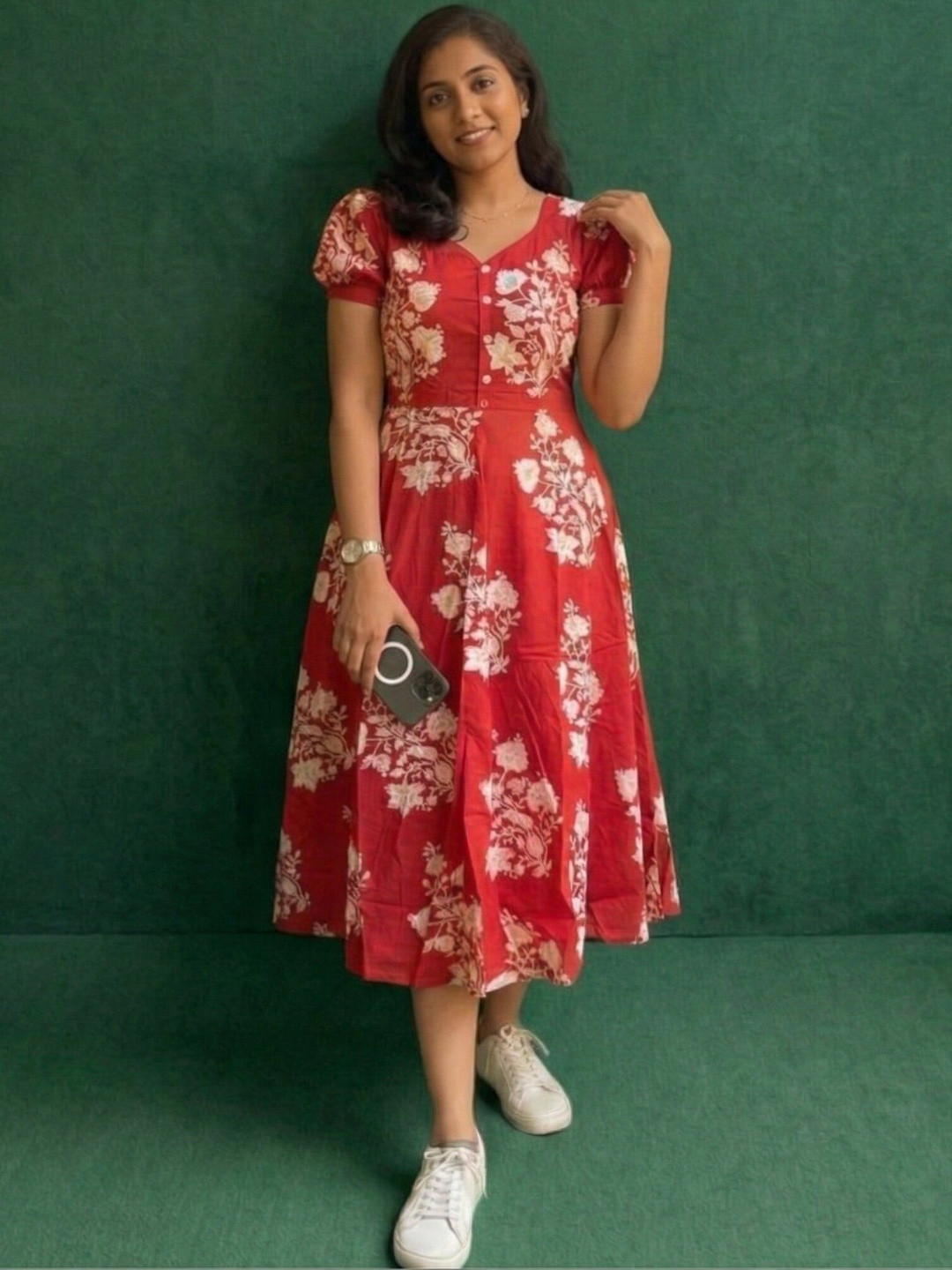 Kamayra Floral Print Maxi Dress
