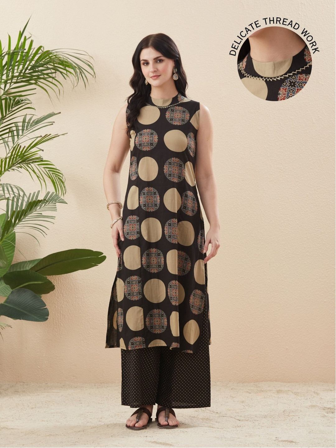 MOKOSH Women Cotton Printed Kurta And Palazzo Set