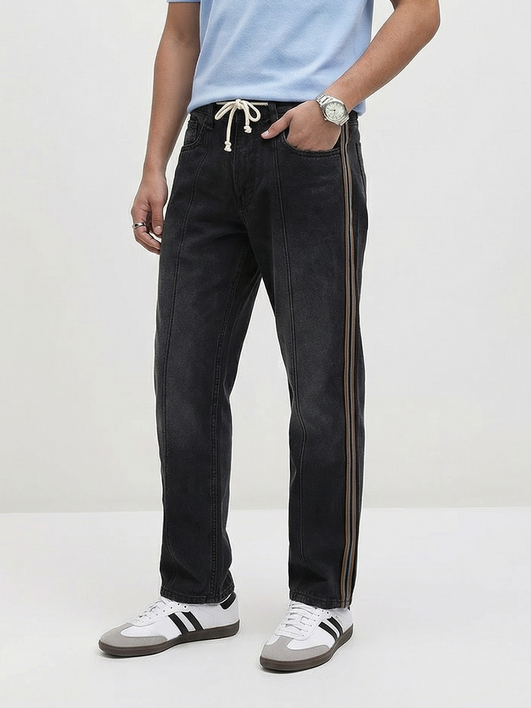Roadster Men Light Fade with Side Stripe Jeans