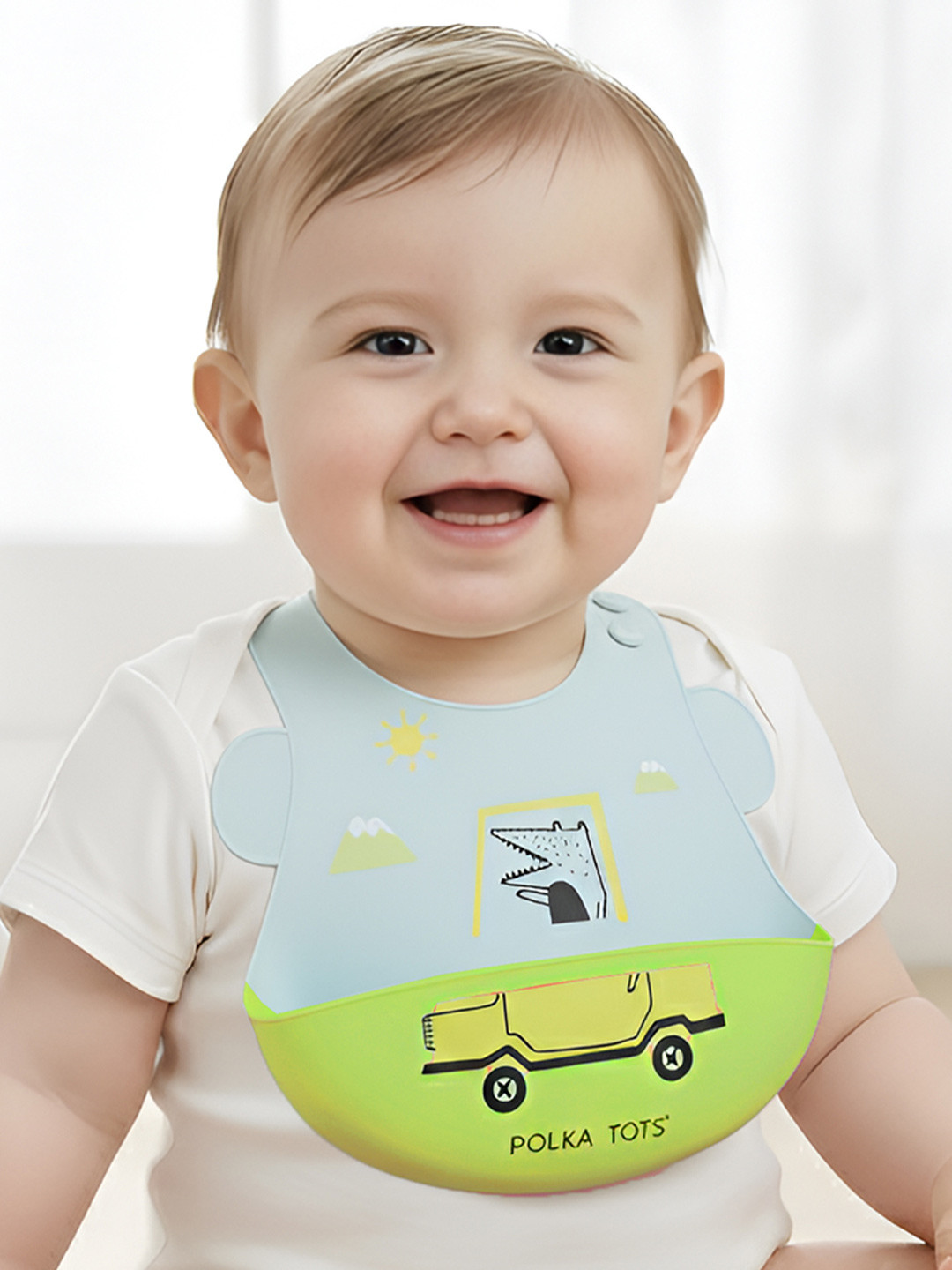 Polka Tots Kids Printed Waterproof Feeding Bibs