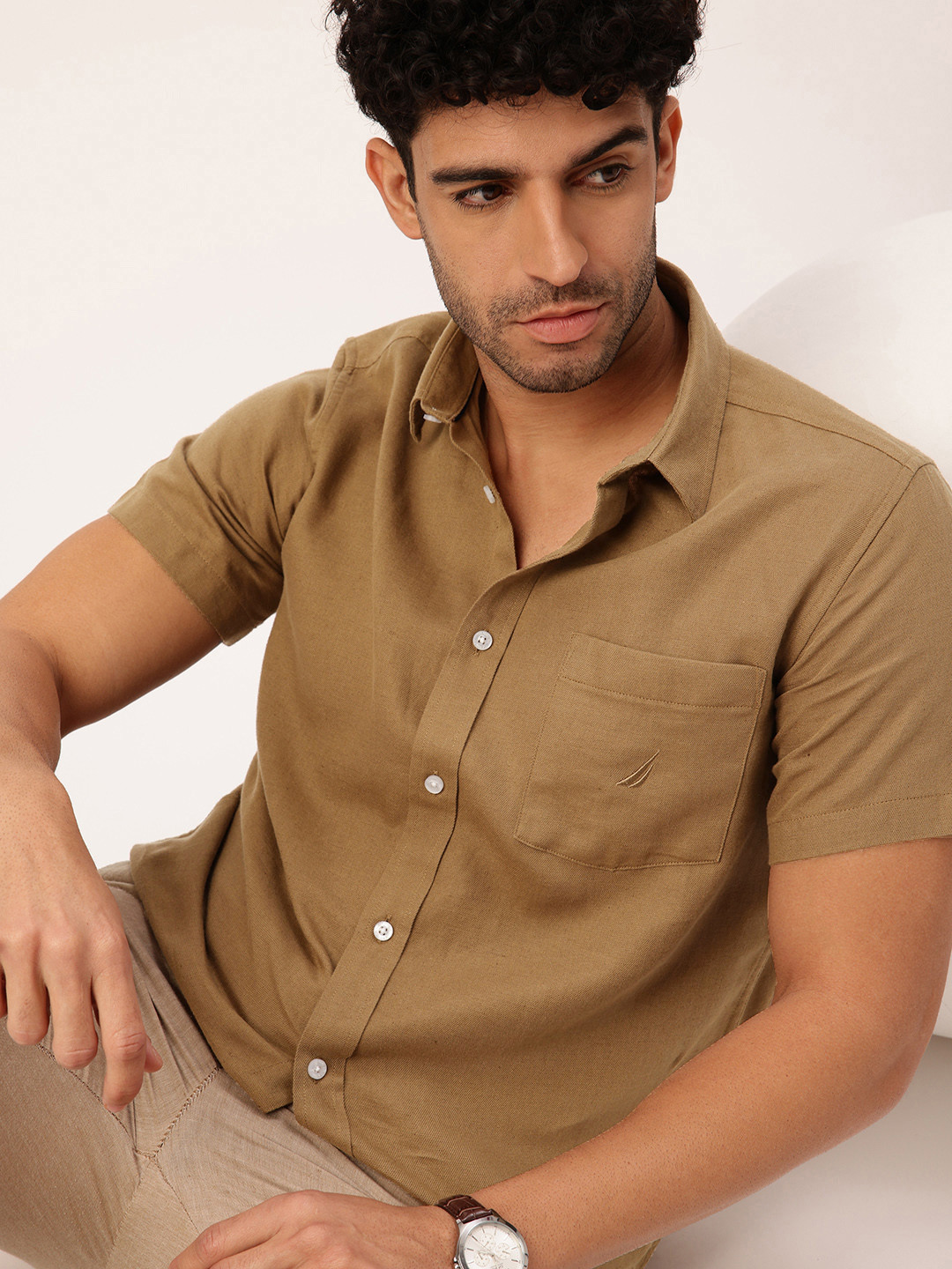 Nautica Classic Linen Cotton Casual Shirt