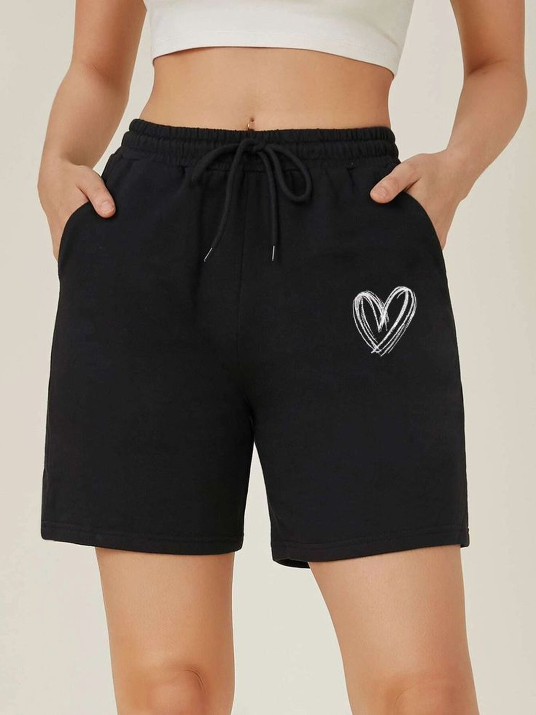 FARICON Women Printed High-Rise Shorts