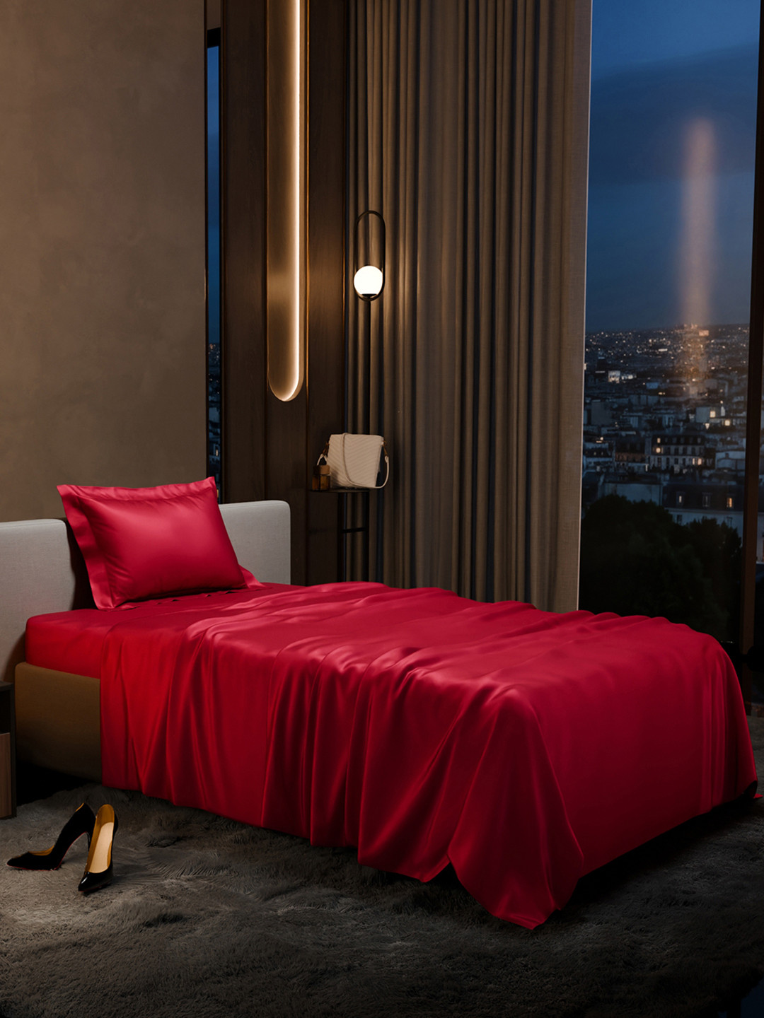 Stoa Paris Date Night Collection 300 TC Single Superfine Bedsheet 87 x 59 inches