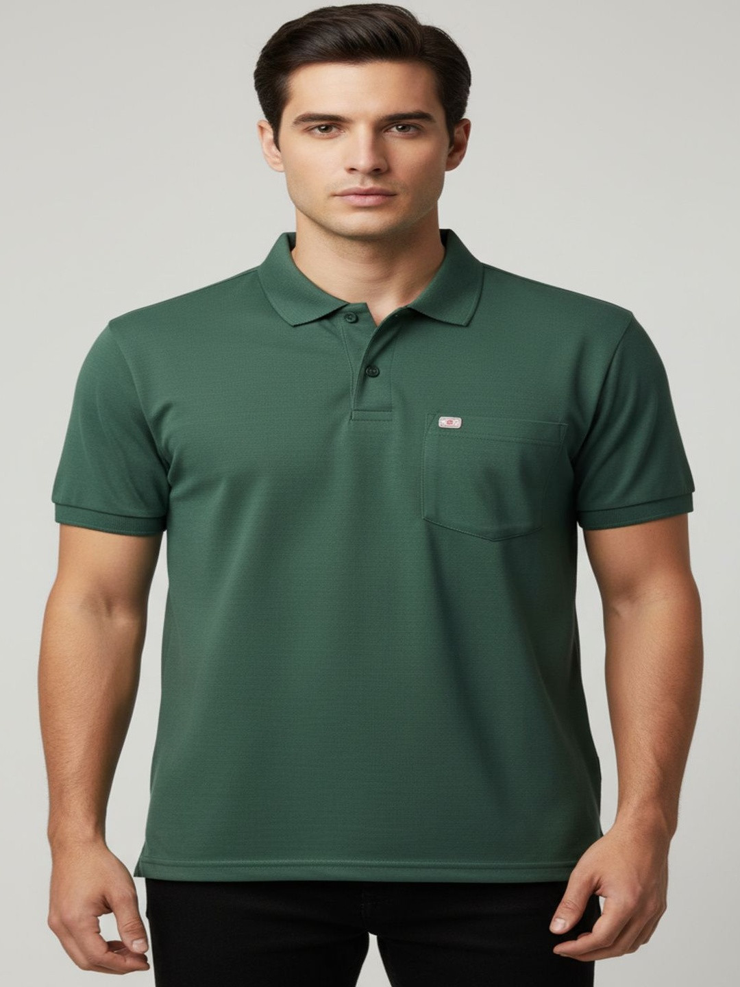 BADOS Men Polo Collar Pockets T-shirt