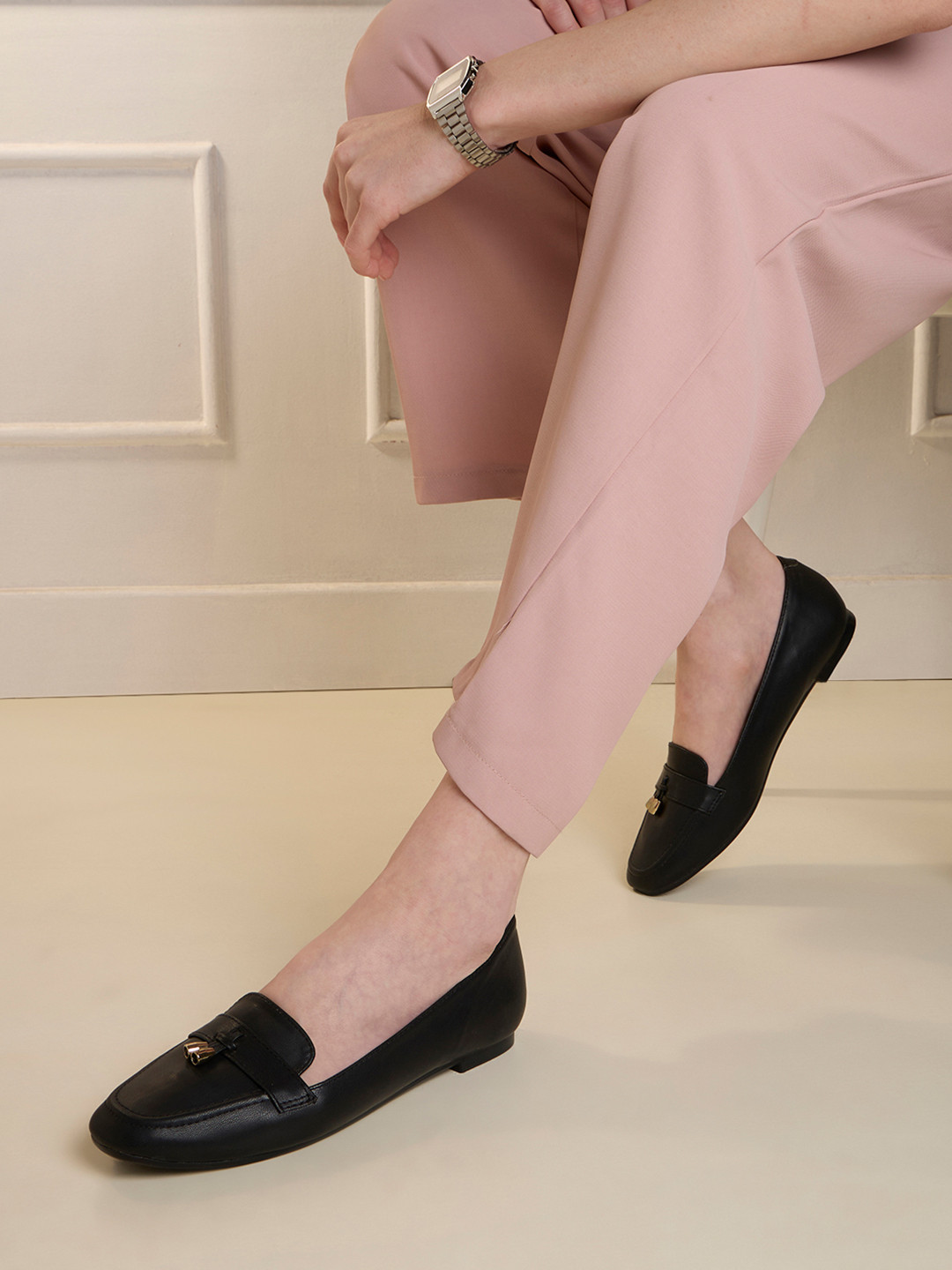 Inc 5 Women Black Casual Solid Pointed Ballerinas