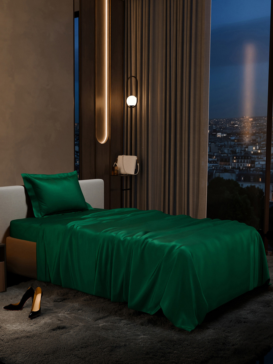 Stoa Paris Date Night Collection 300 TC Single Fine Bedsheet with Pillow Cover-90 x 60