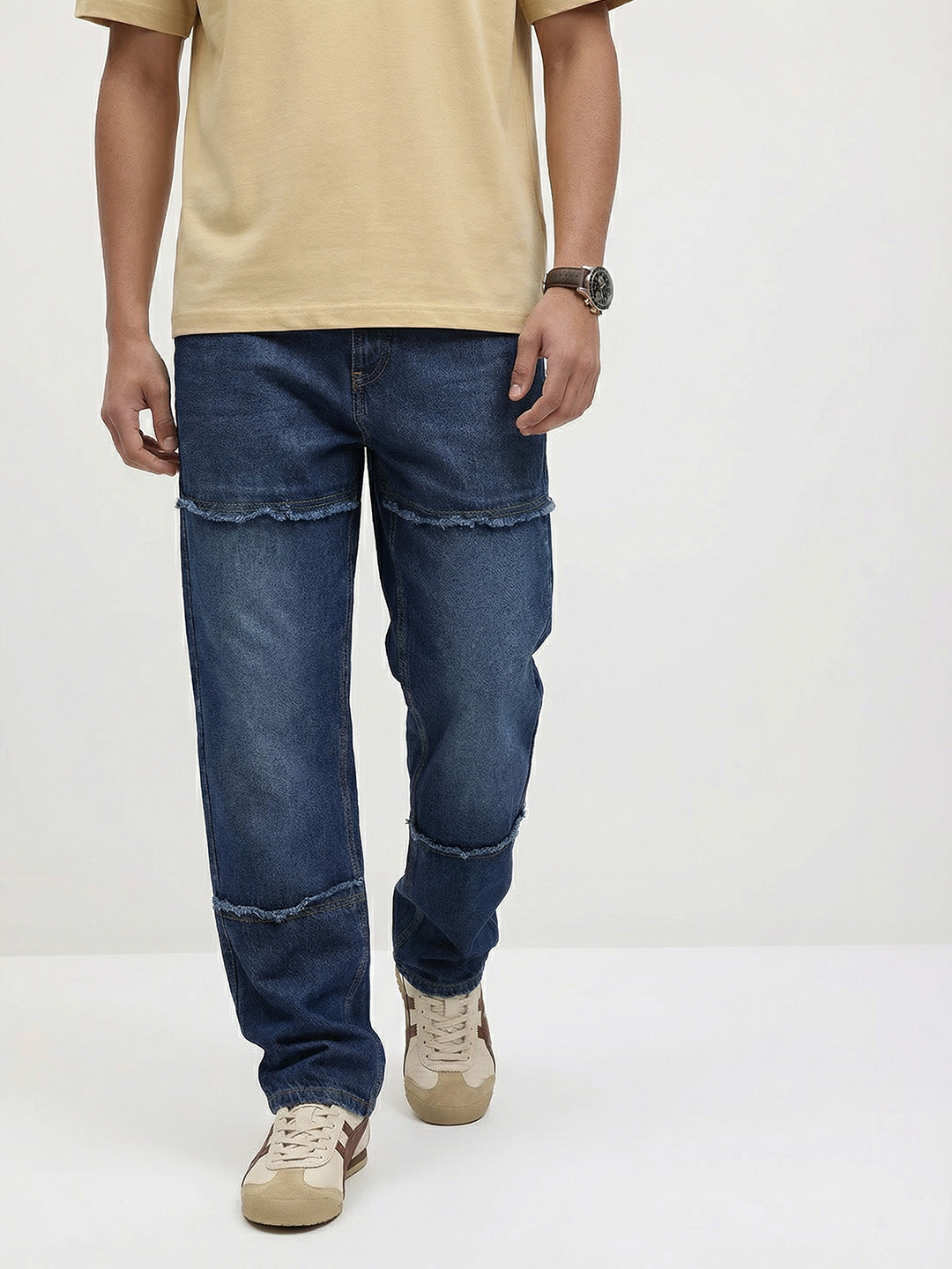 The Roadster Life Co. Men Pure Cotton Straight Fit Heavy Fade Stretchable Jeans