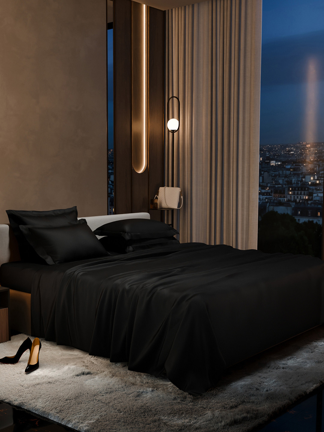 Stoa Paris Date Night Collection 300 TC Super King Bedsheet -108 x 108 inches