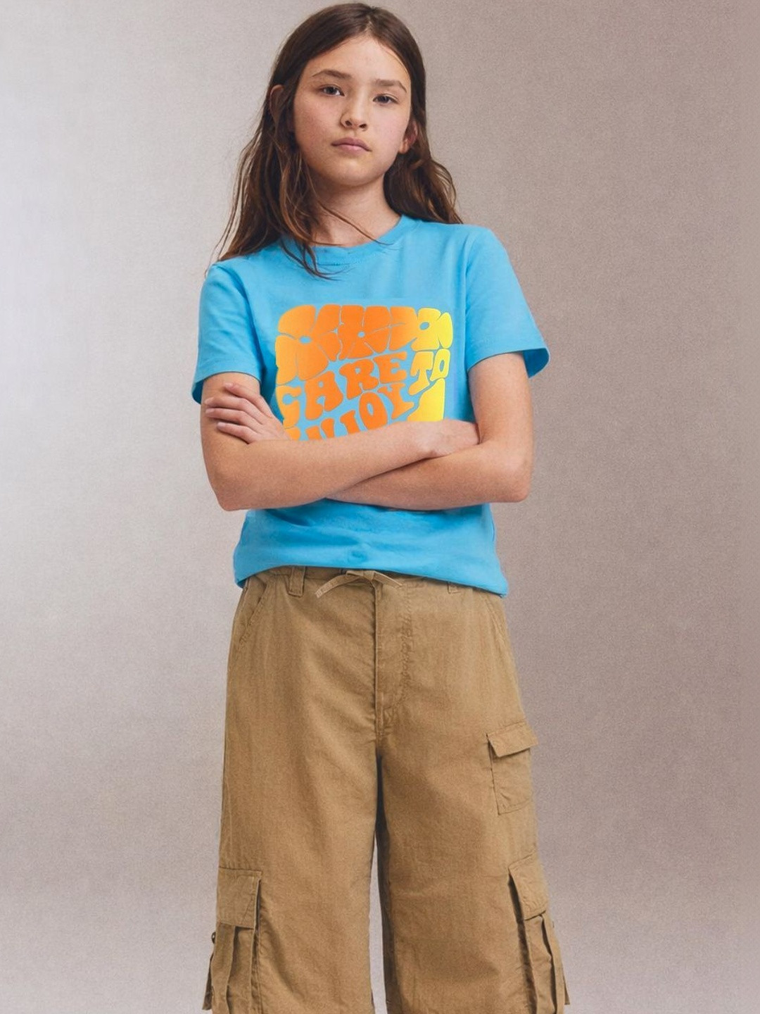 Gini and Jony Girls Printed Cotton Round Neck T-shirt