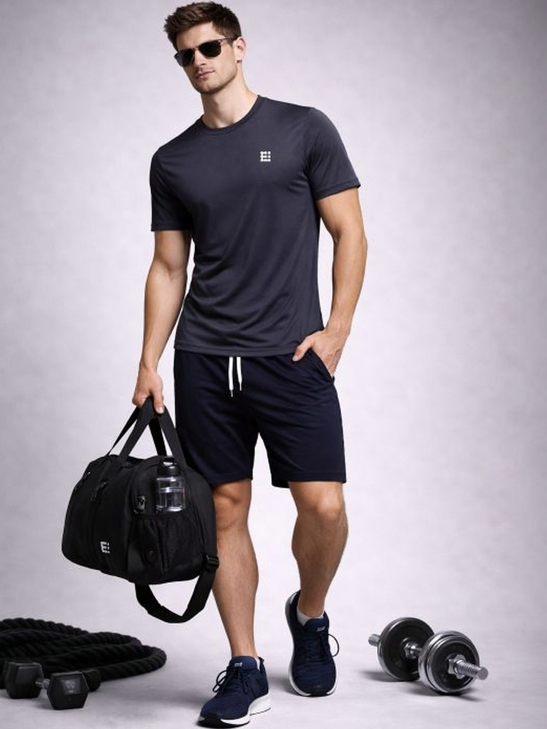 ENRIZZ Men Brand Logo Dri-FIT T-shirt