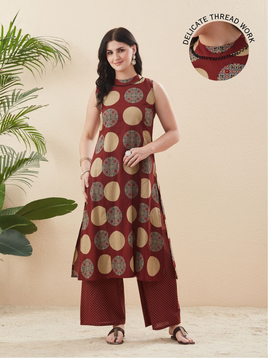 MOKOSH Women Cotton Printed Kurta And Palazzo Set