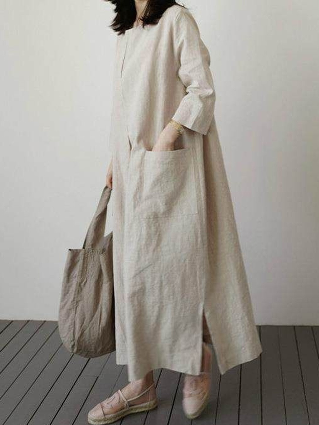 StyleCast x Revolte Round Neck A-Line Maxi Dress