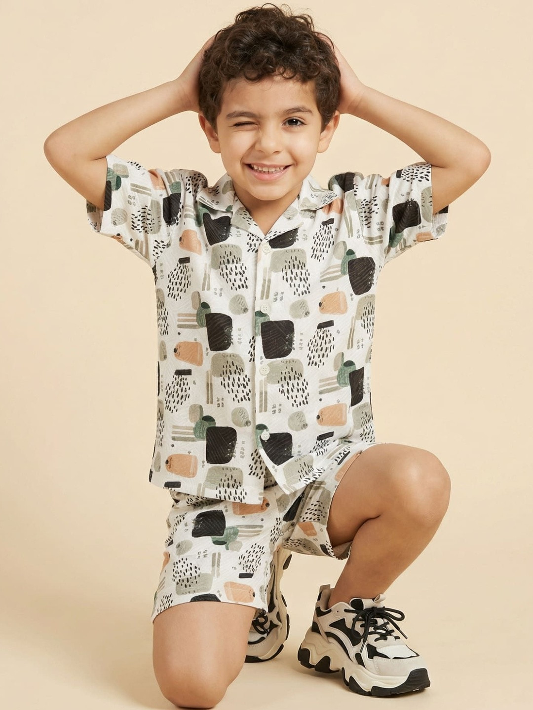 Zuzuberry Boys Printed Shirt with Shorts