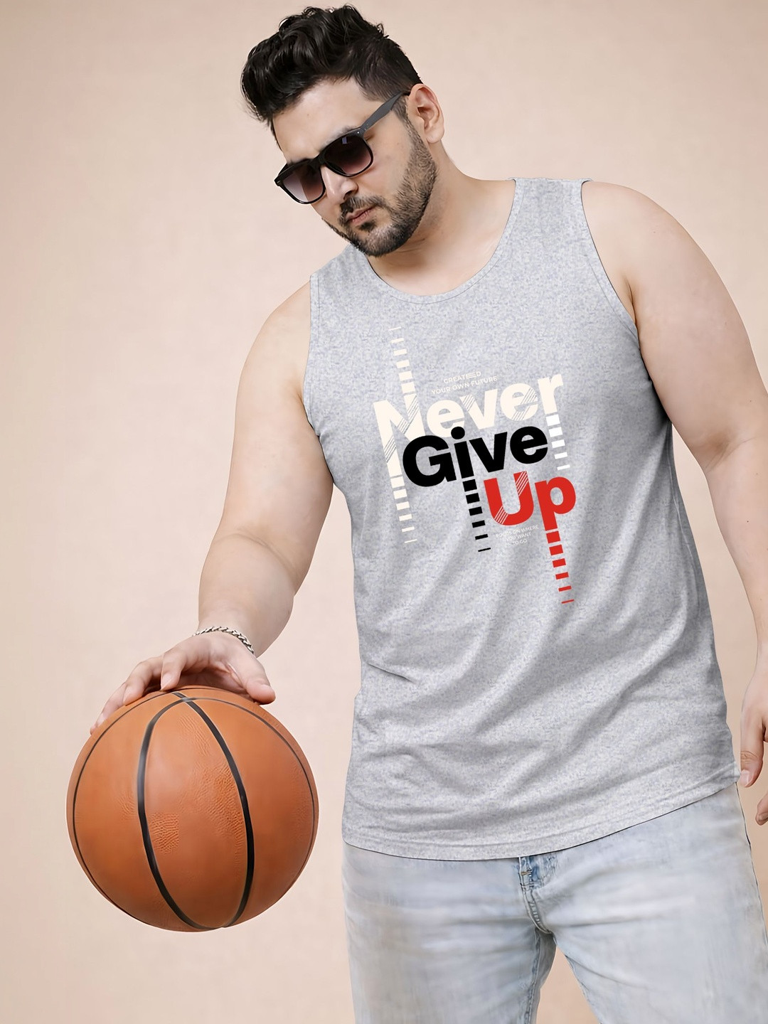 Triptee Printed Cotton Gym Vest