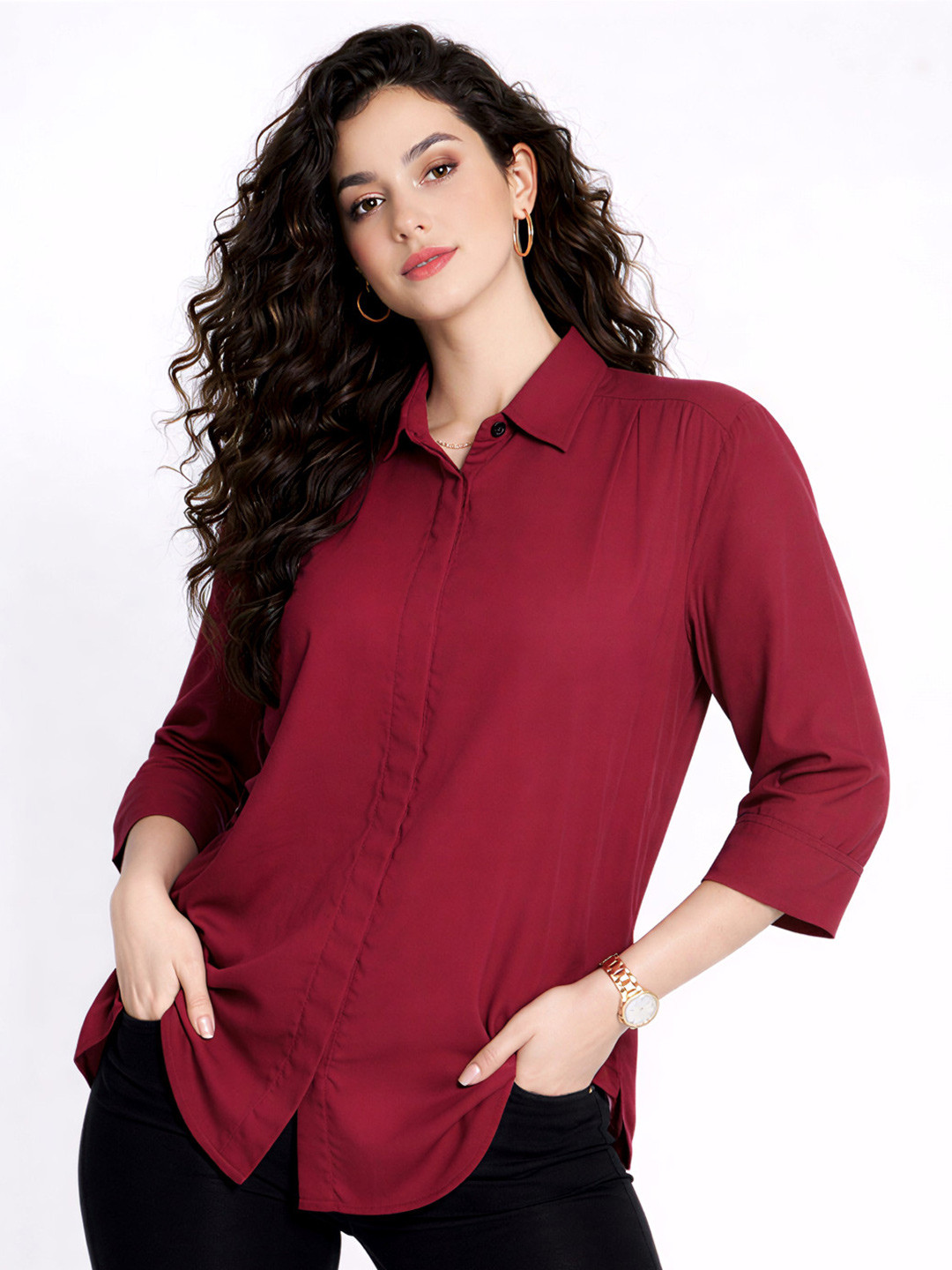 The Roadster Lifestyle Co Relaxed-Fit Shirt Style Top