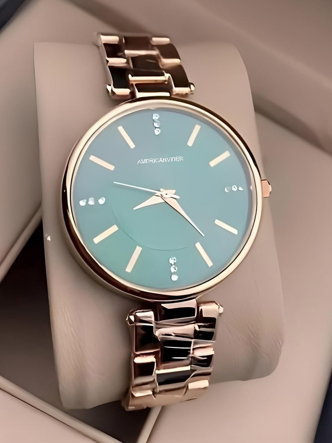 Americanviber Women Dial & Bracelet Style Straps Analogue Multi Function Watch DRW001 GREEEN
