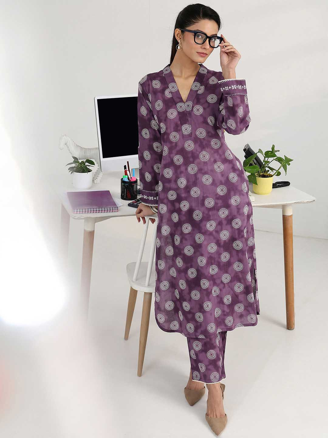 Gerua By Libas Women Ethnic Motifs Printed Regular Kurta with Trousers