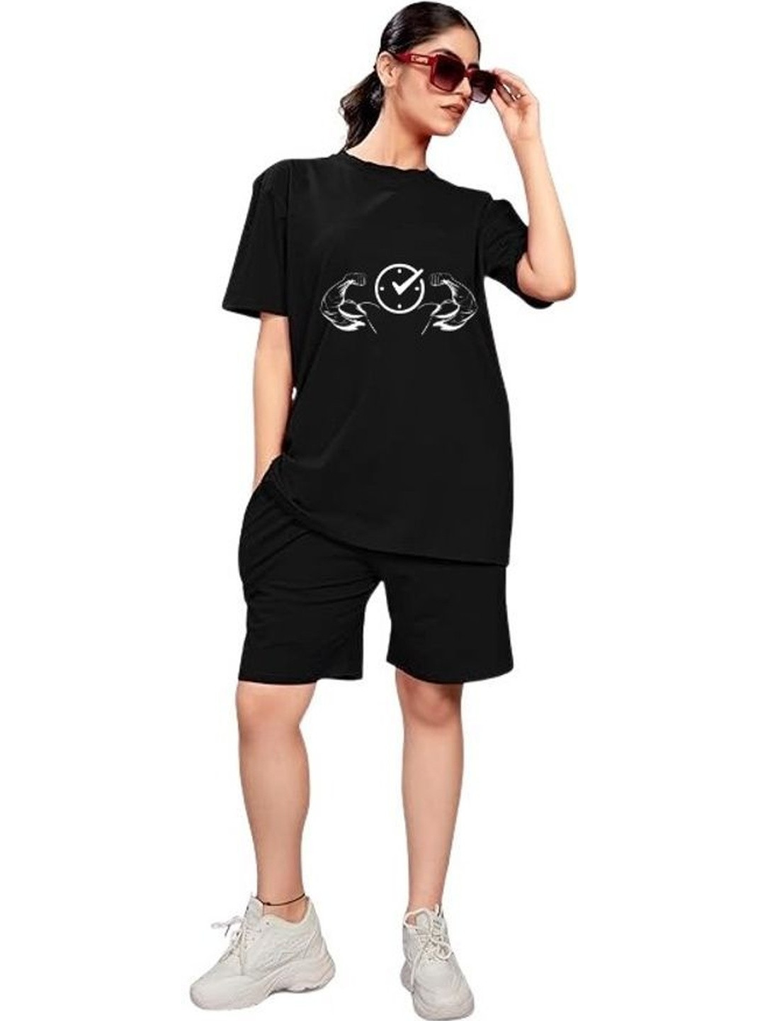 FARICON Women Printed T-shirt with Shorts