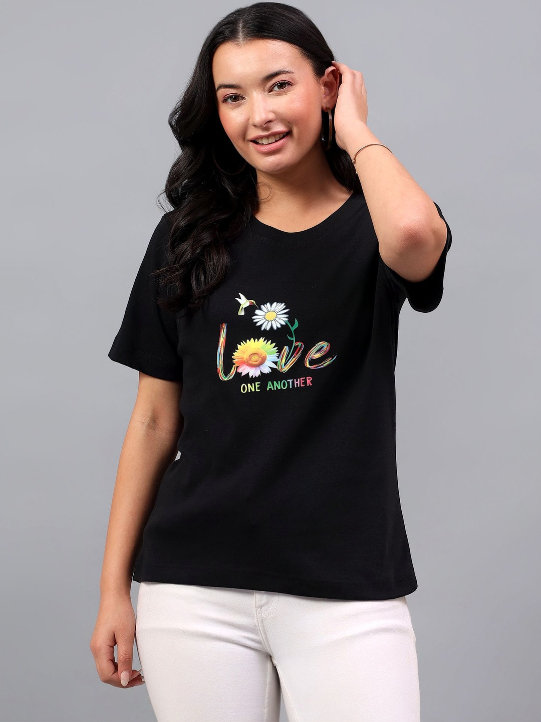 Avor Lifestyle Women Floral Printed T-shirt
