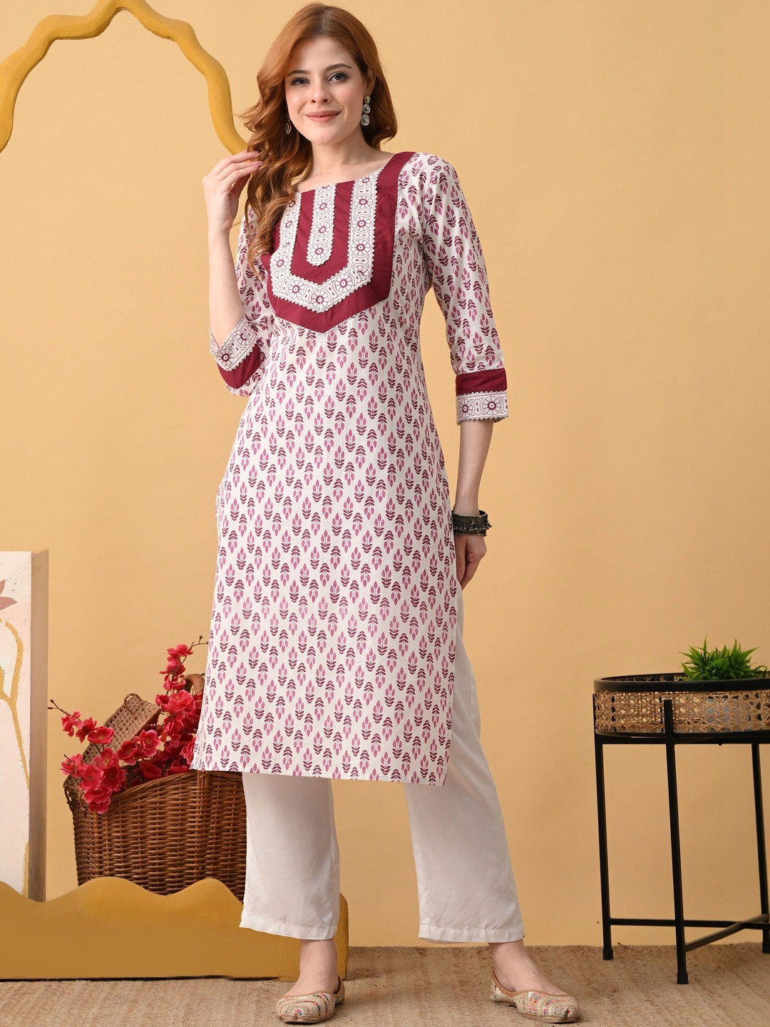 PURSHOTTAM WALA Women Printed Floral Kurta