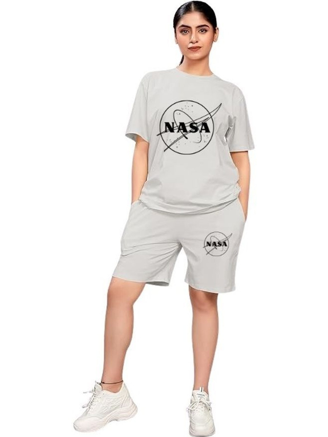 FARICON Women Printed T-shirt with Shorts
