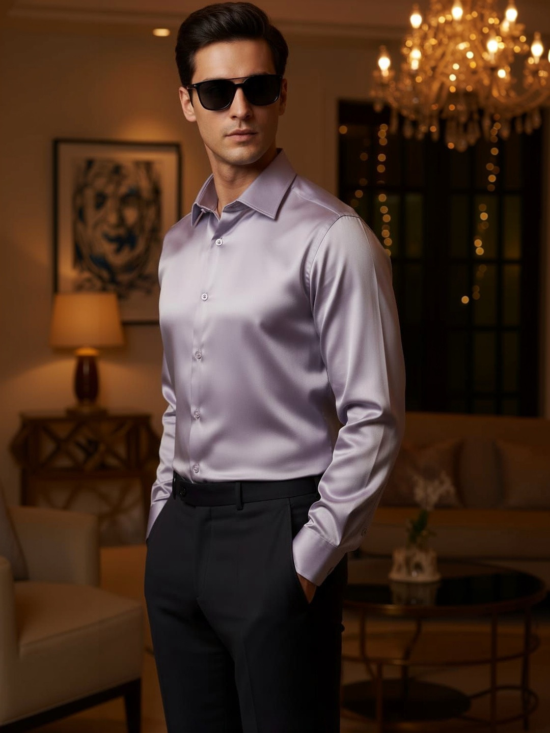 THE SHIRT CODE Men Slim Fit Formal Shirt