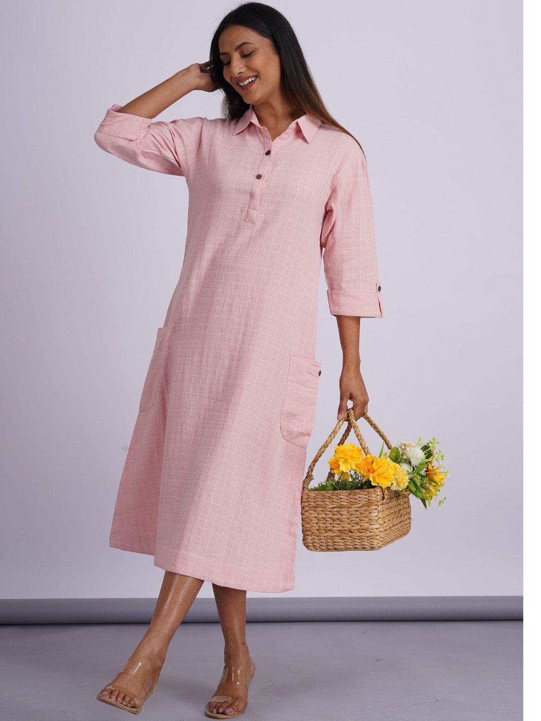 Minimul Gauze Midi Casual Dress